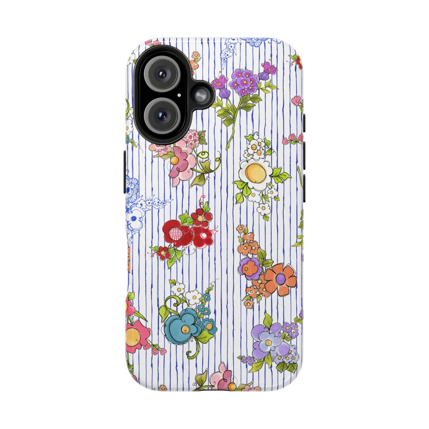 Mixed Bouquets Blue / White Phone Case