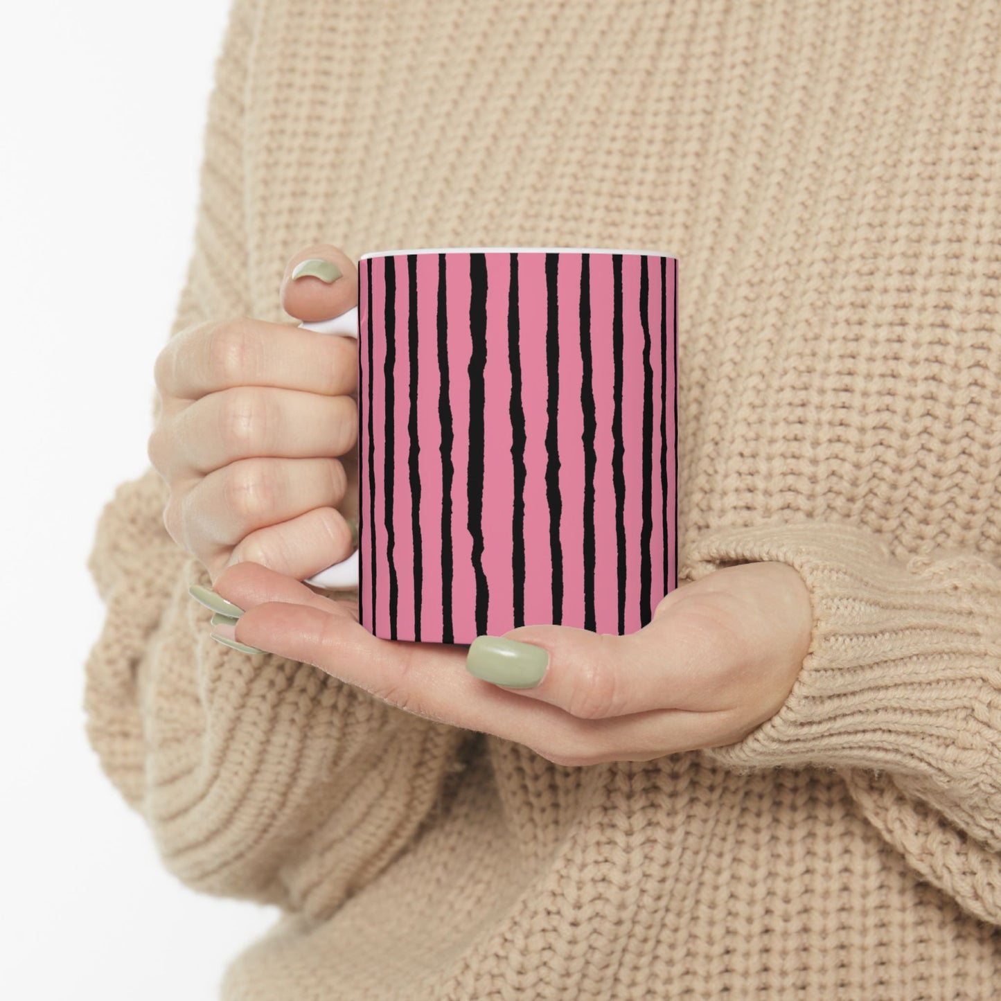 Sorta Stripe Bright Pink / Black Cup