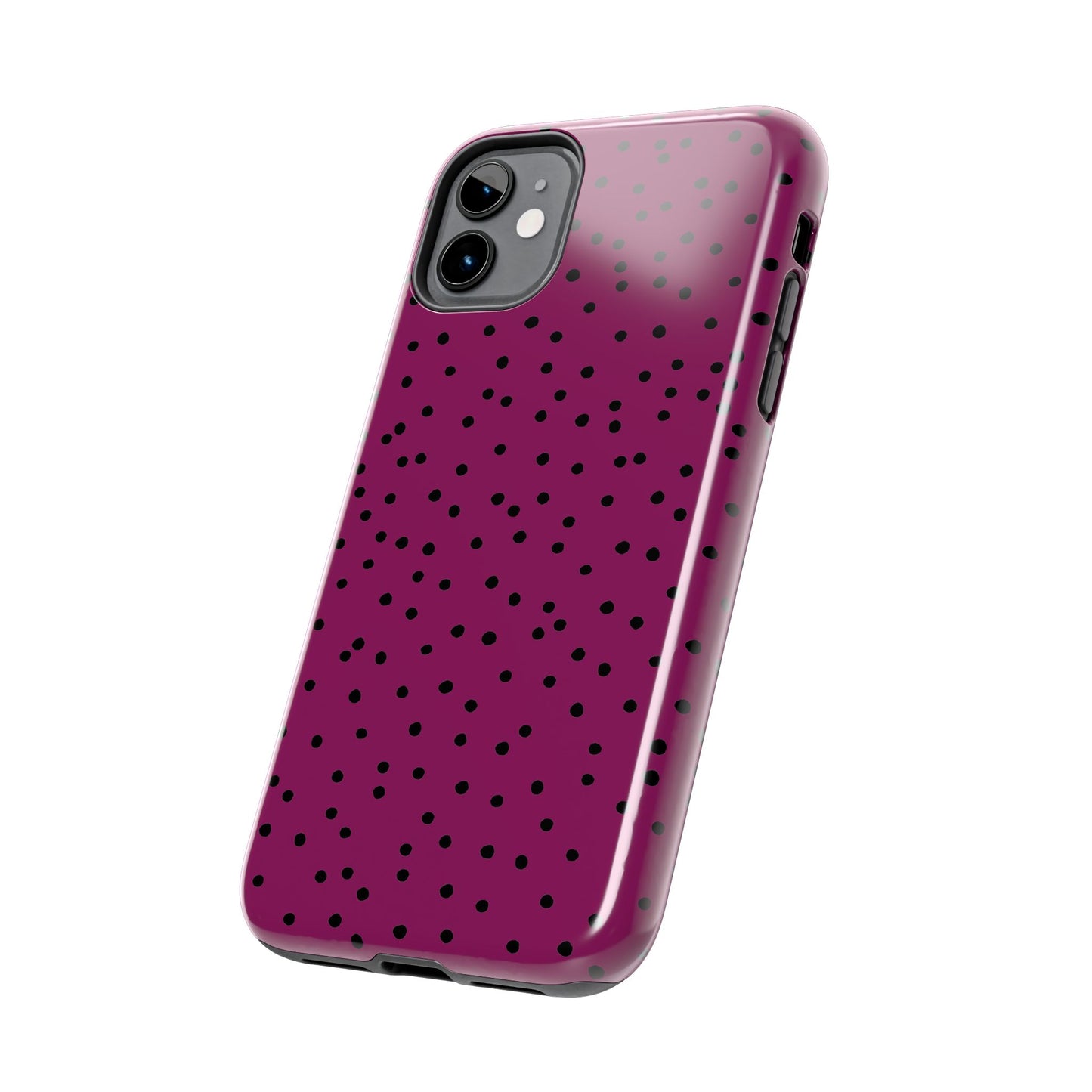 Dinky Dots Burgundy / Black Phone Case