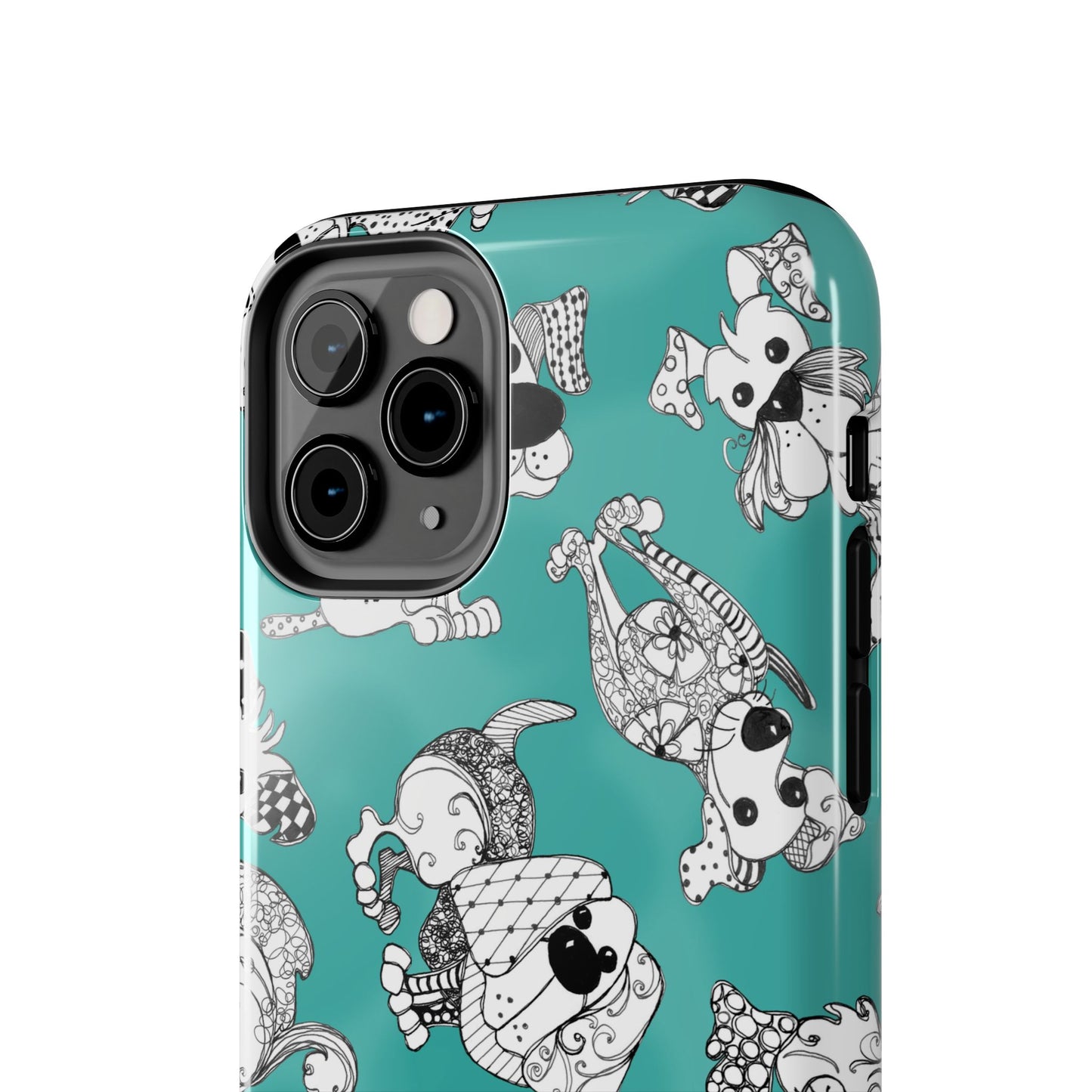 Doodle Dogs Turquoise Phone Case