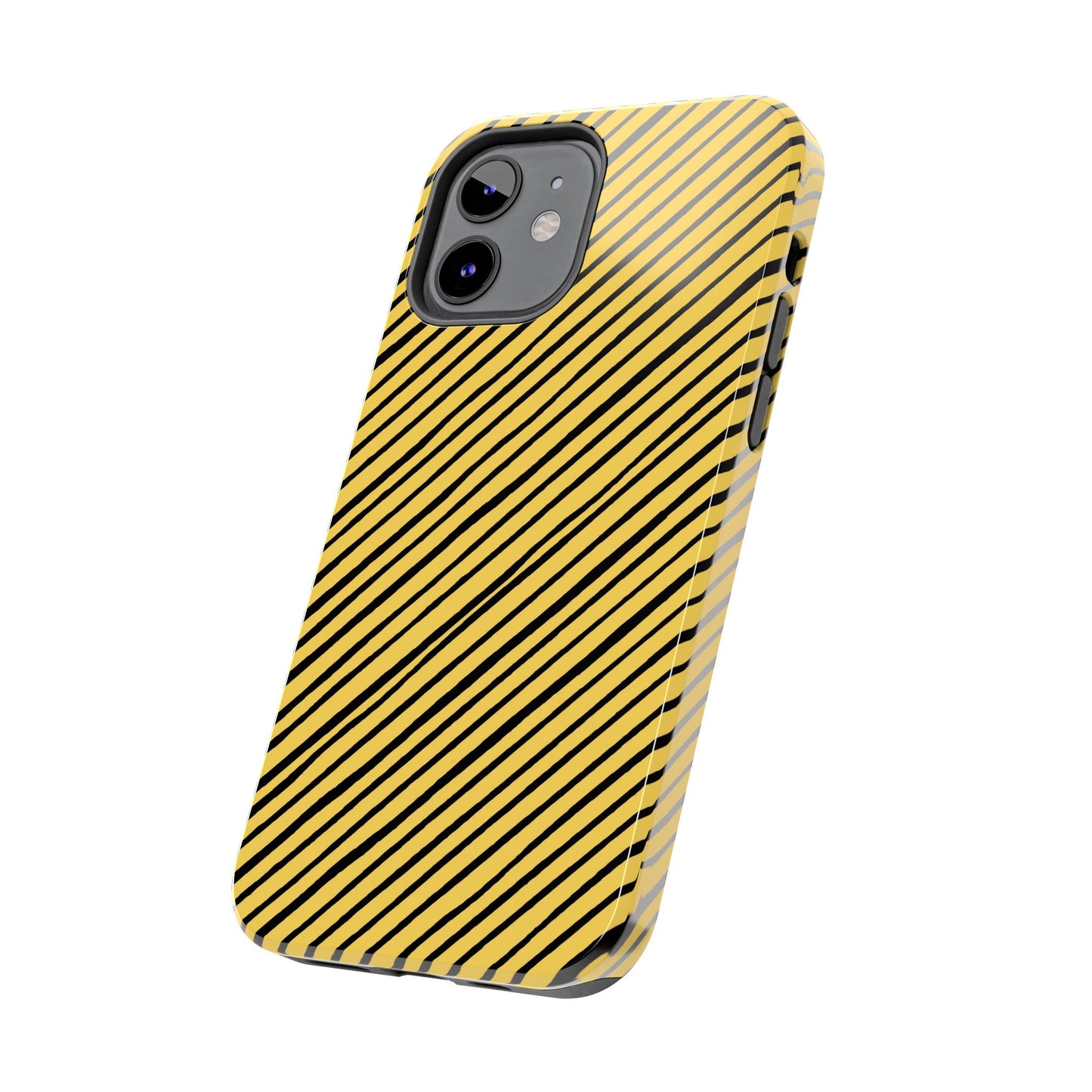 Quirky Bias Stripe Yellow / Black Phone Case