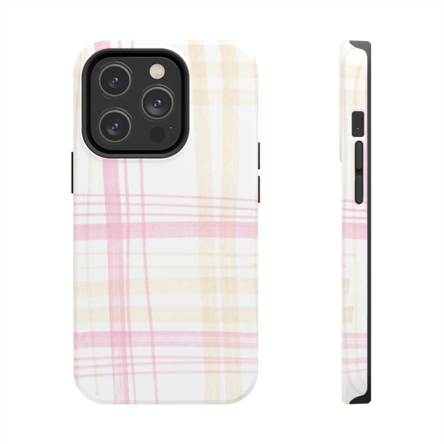 Flower Model Plaid Phone Case
