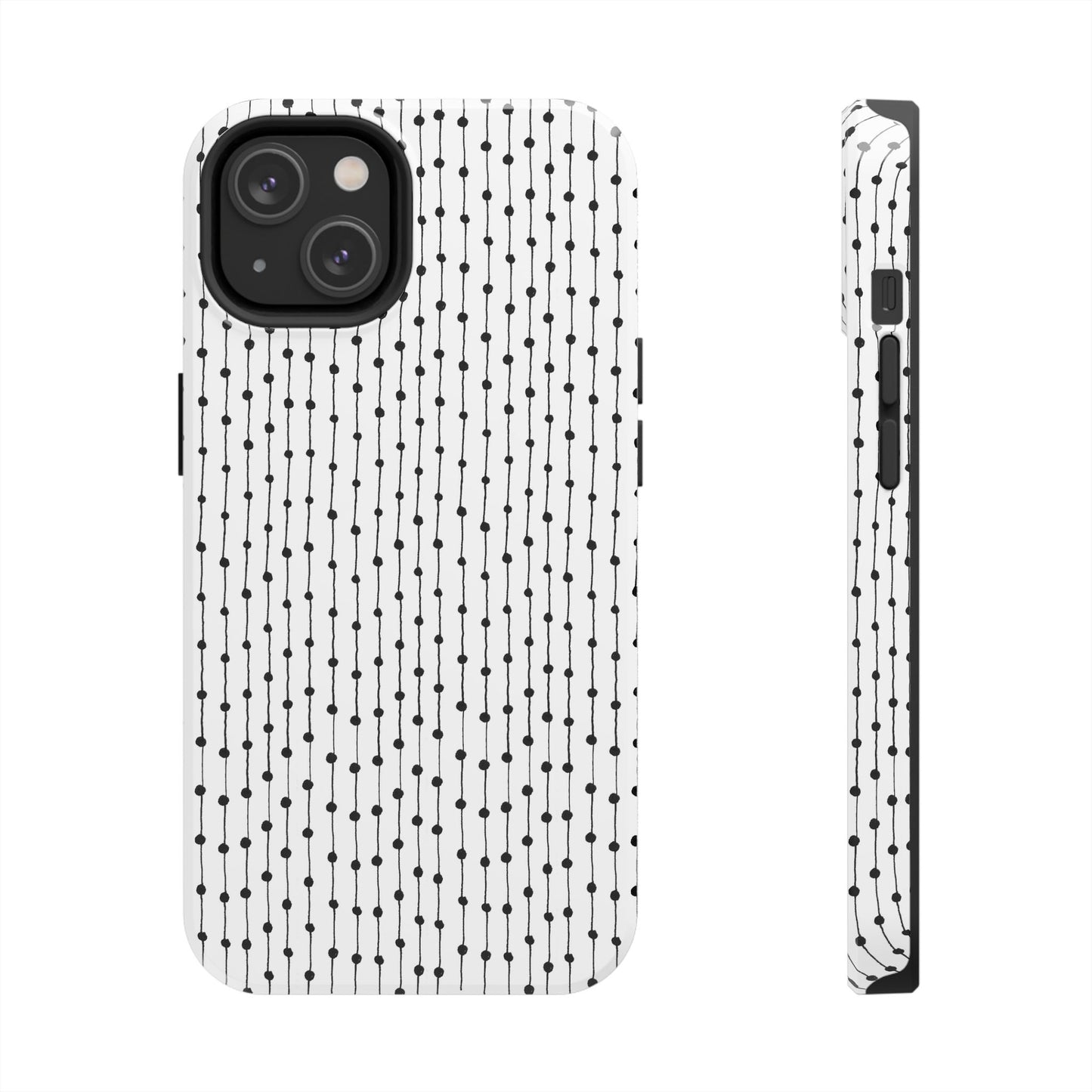 Pin Stripe White / Black Phone Case