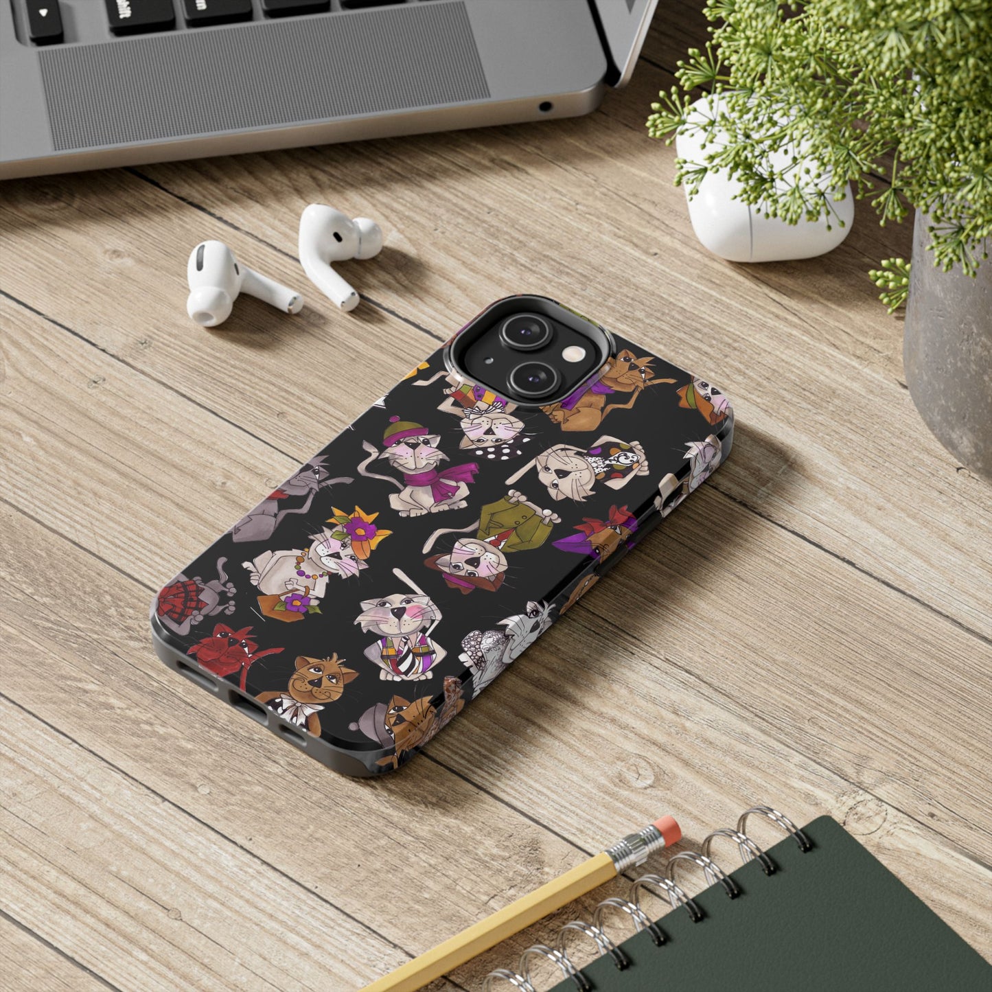 Spice Cats Tossed Black Phone Case