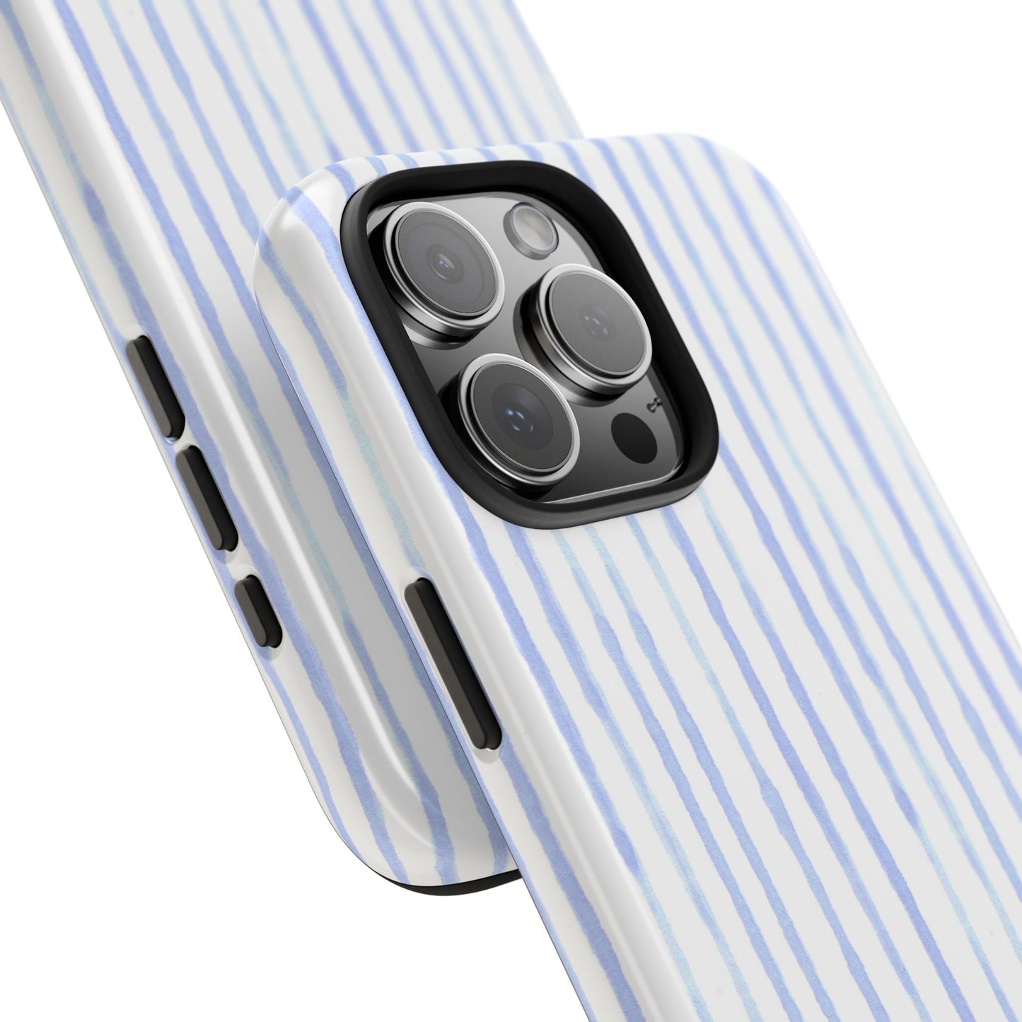 Happy Stripe White / Blue Phone Case