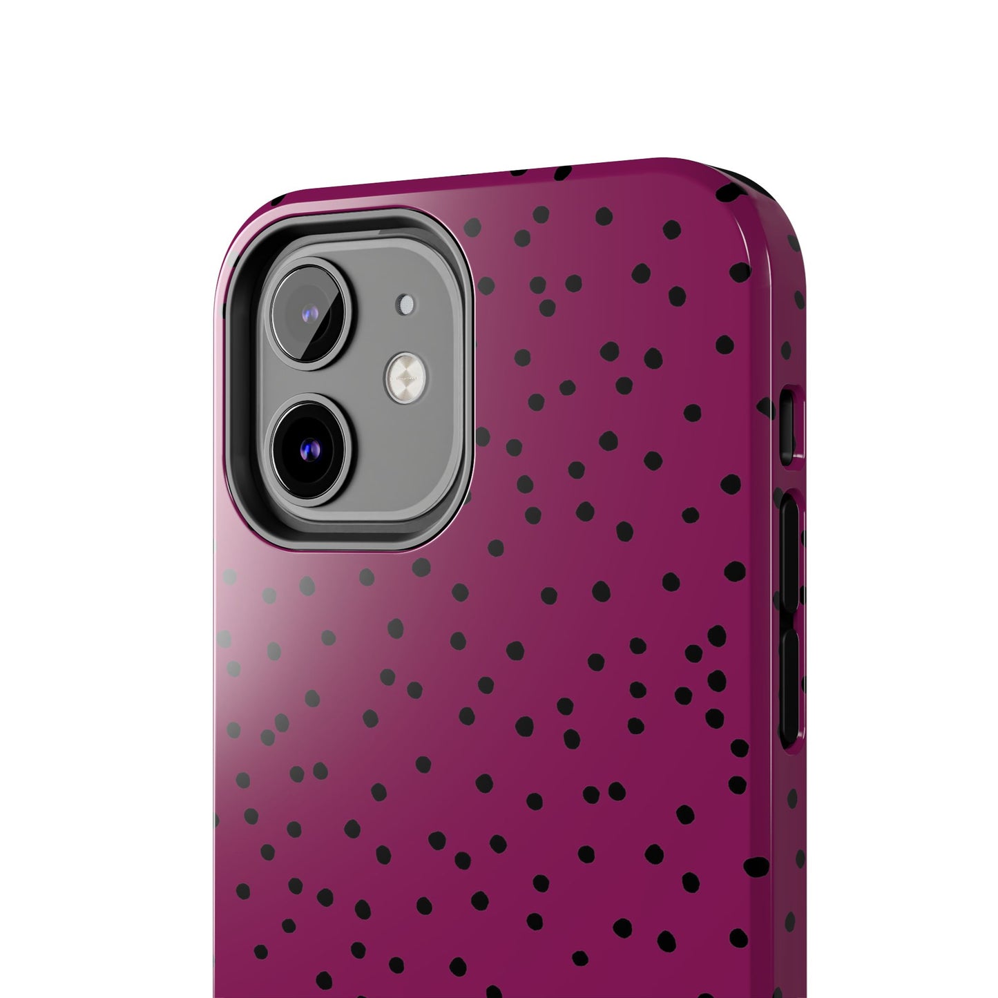Dinky Dots Burgundy / Black Phone Case