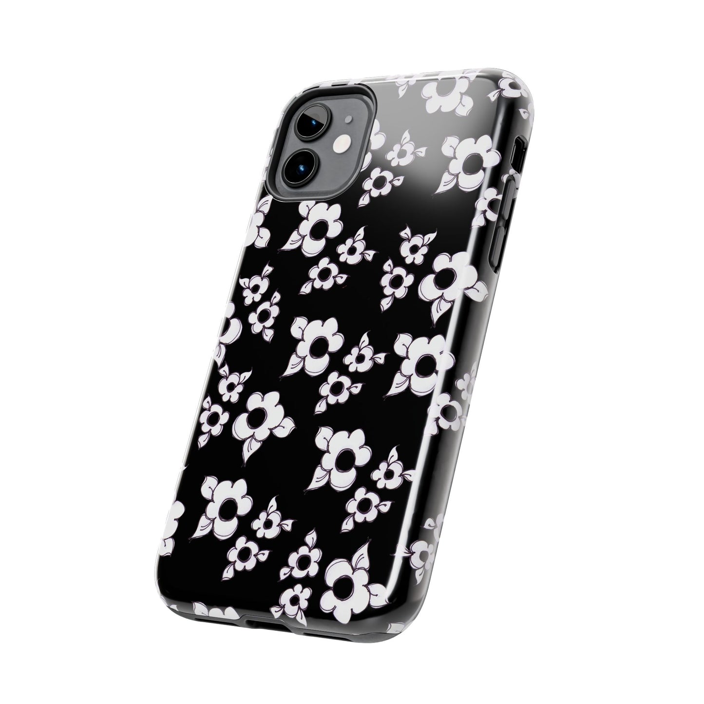 Daisy Cluster Black / White Phone Case