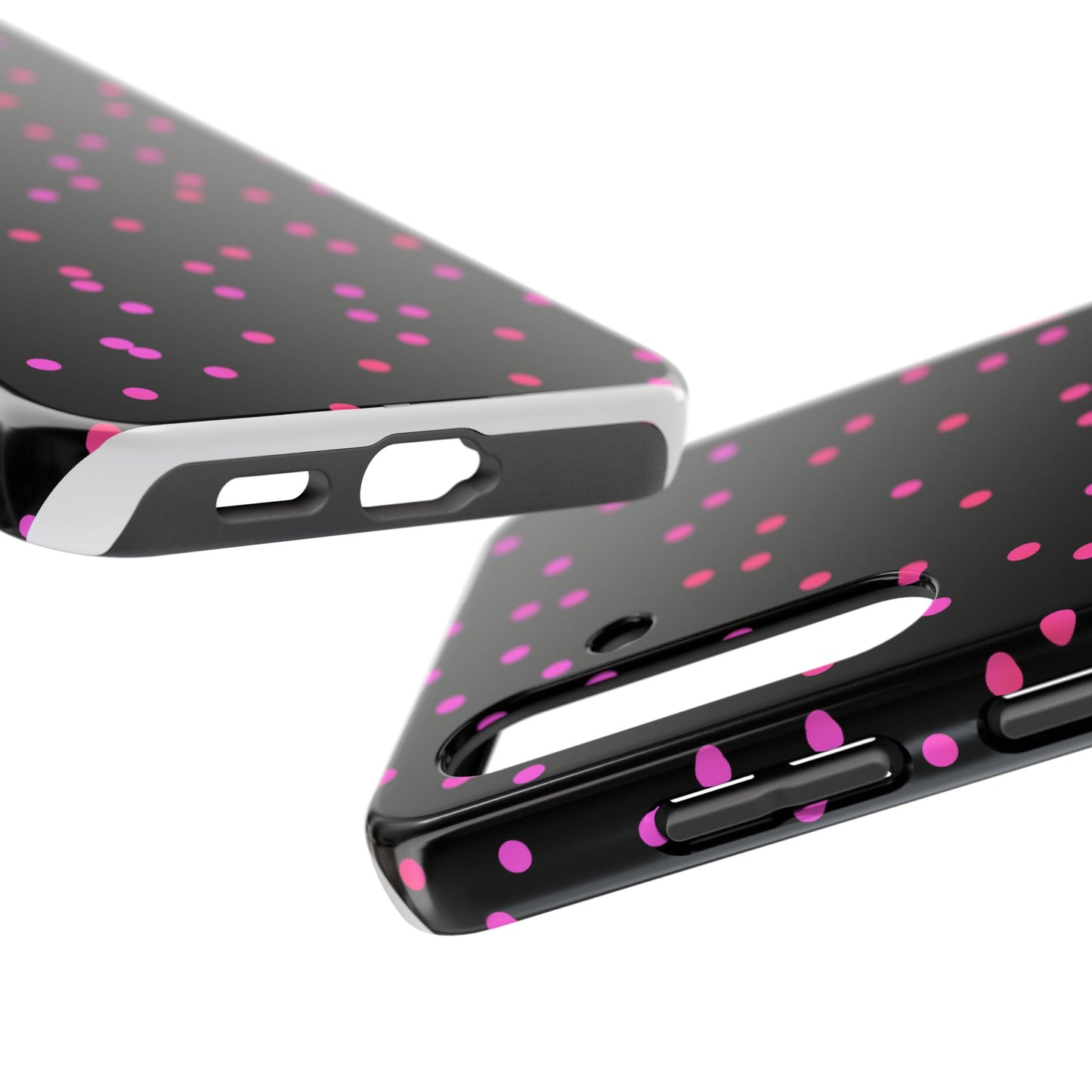 Space Dots Black / Cerise Phone Case