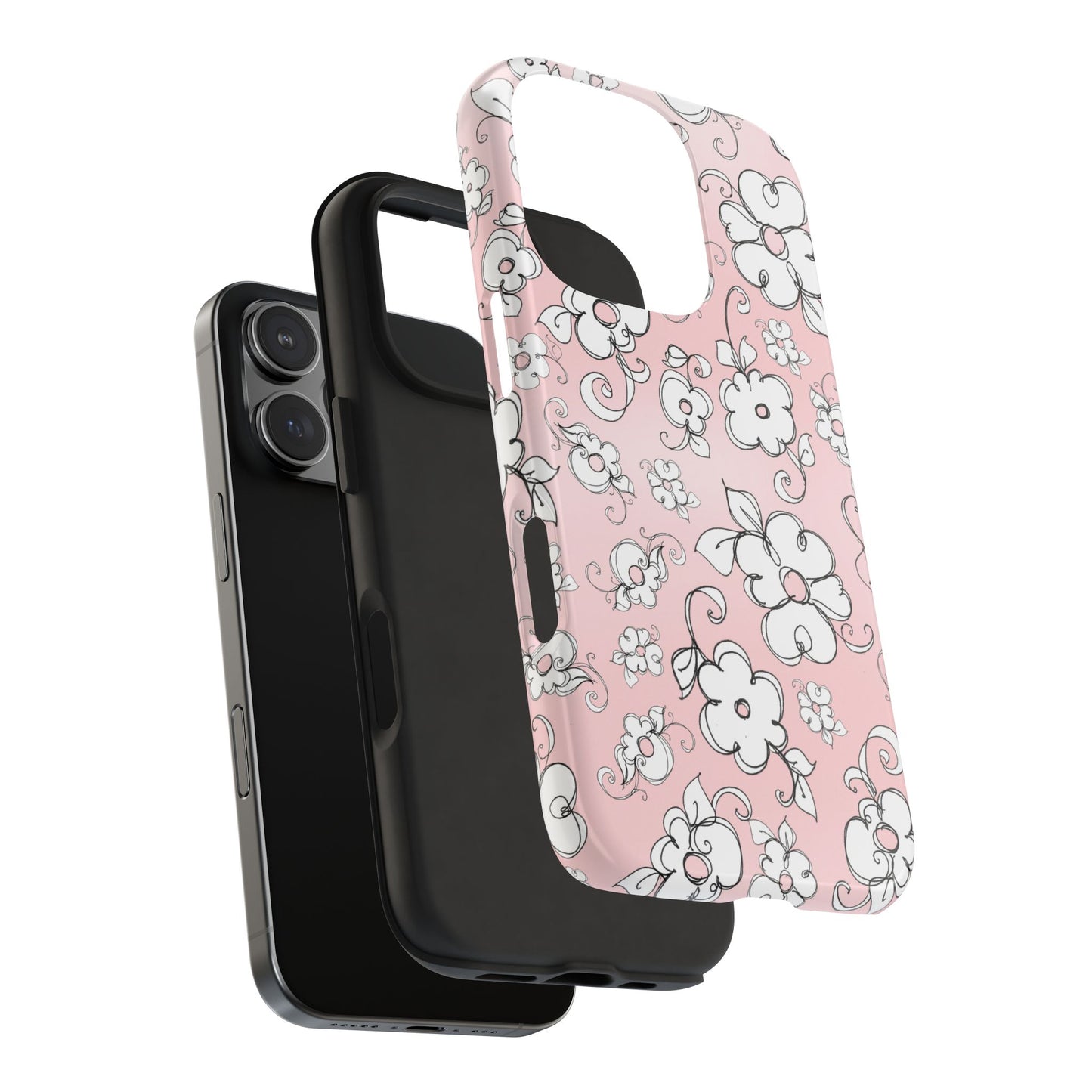 Lady Flowers Pink Sky Phone Case
