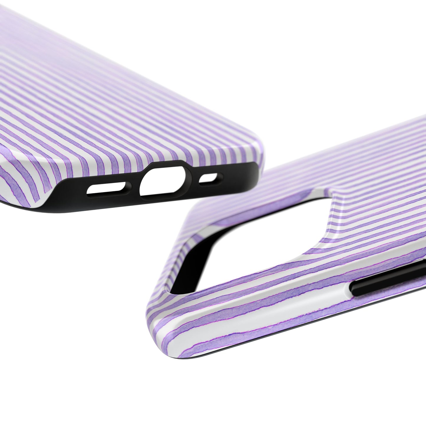 Candy Stripe White / Lilac Phone Case