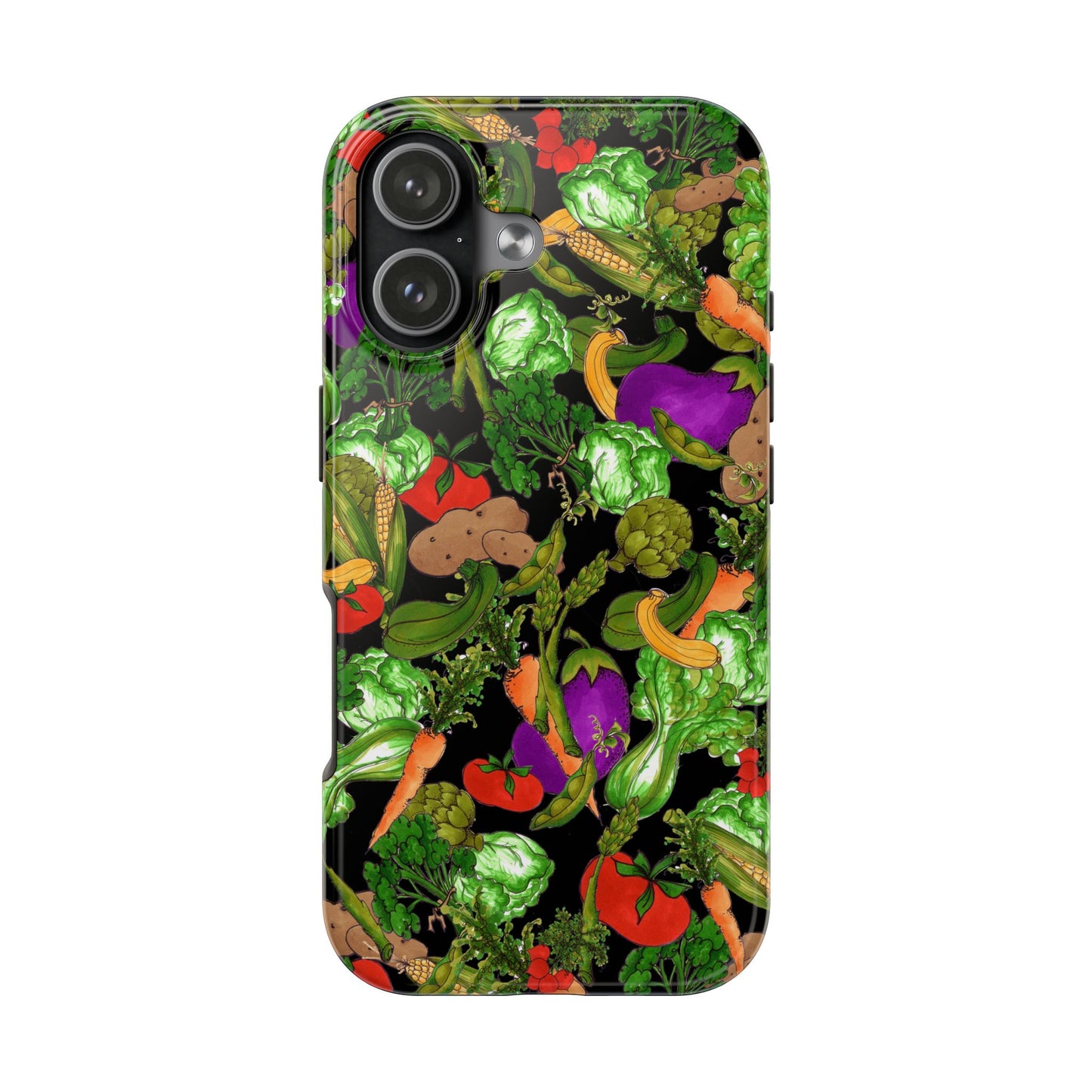 Veggie Jungle Black Phone Case