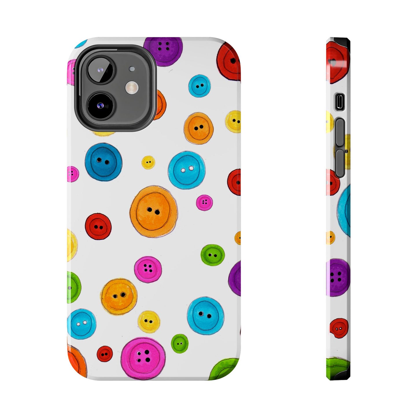 Button Dots White Phone Case