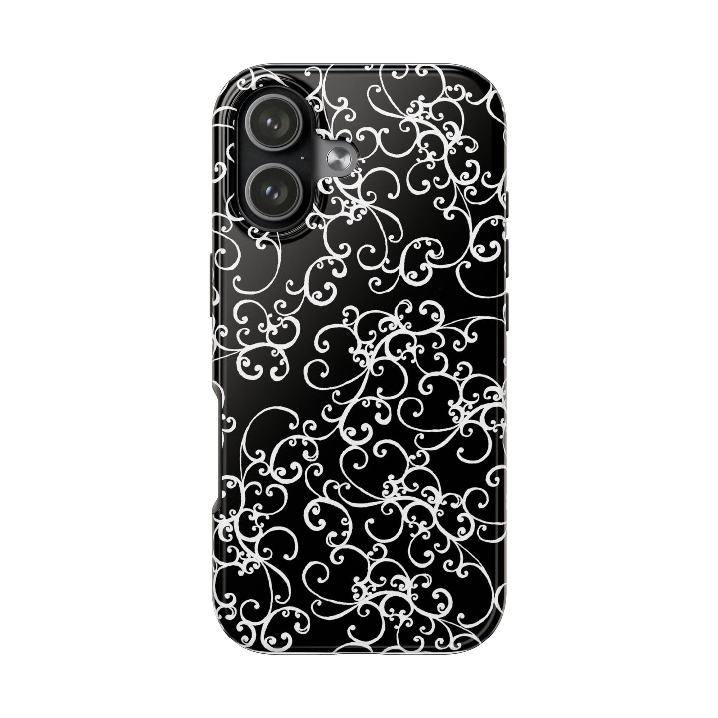 Elegant Scroll Black / White Phone Case