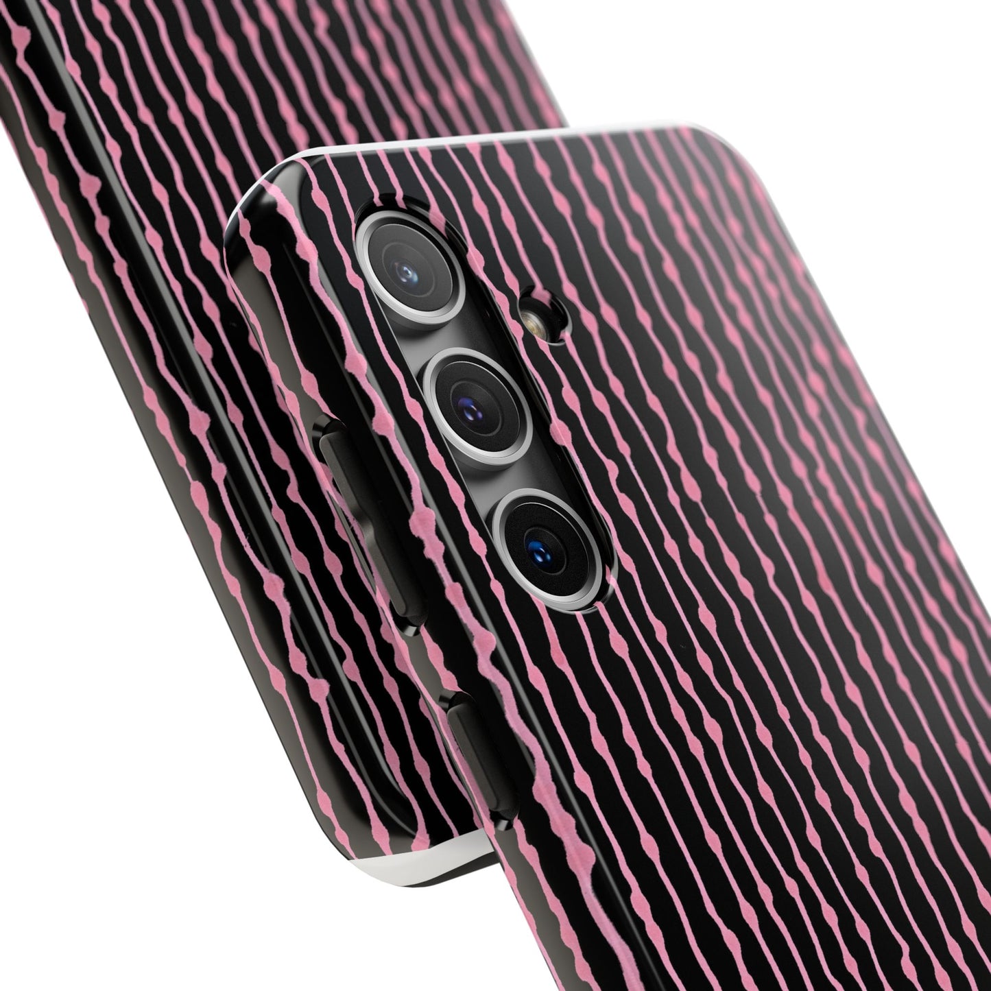 Faux Seersucker Black / Pink Phone Case