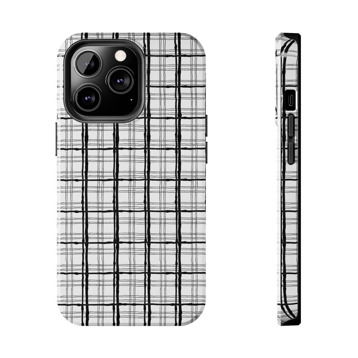 Sophistiplaid White / Black Phone Case