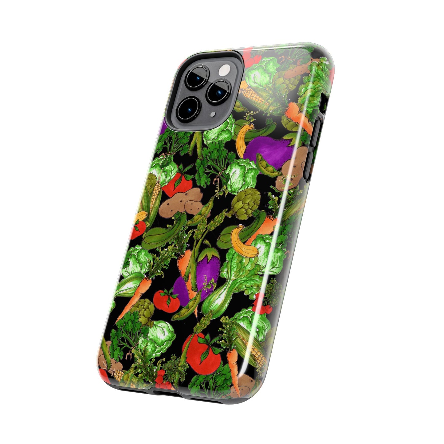 Veggie Jungle Black Phone Case