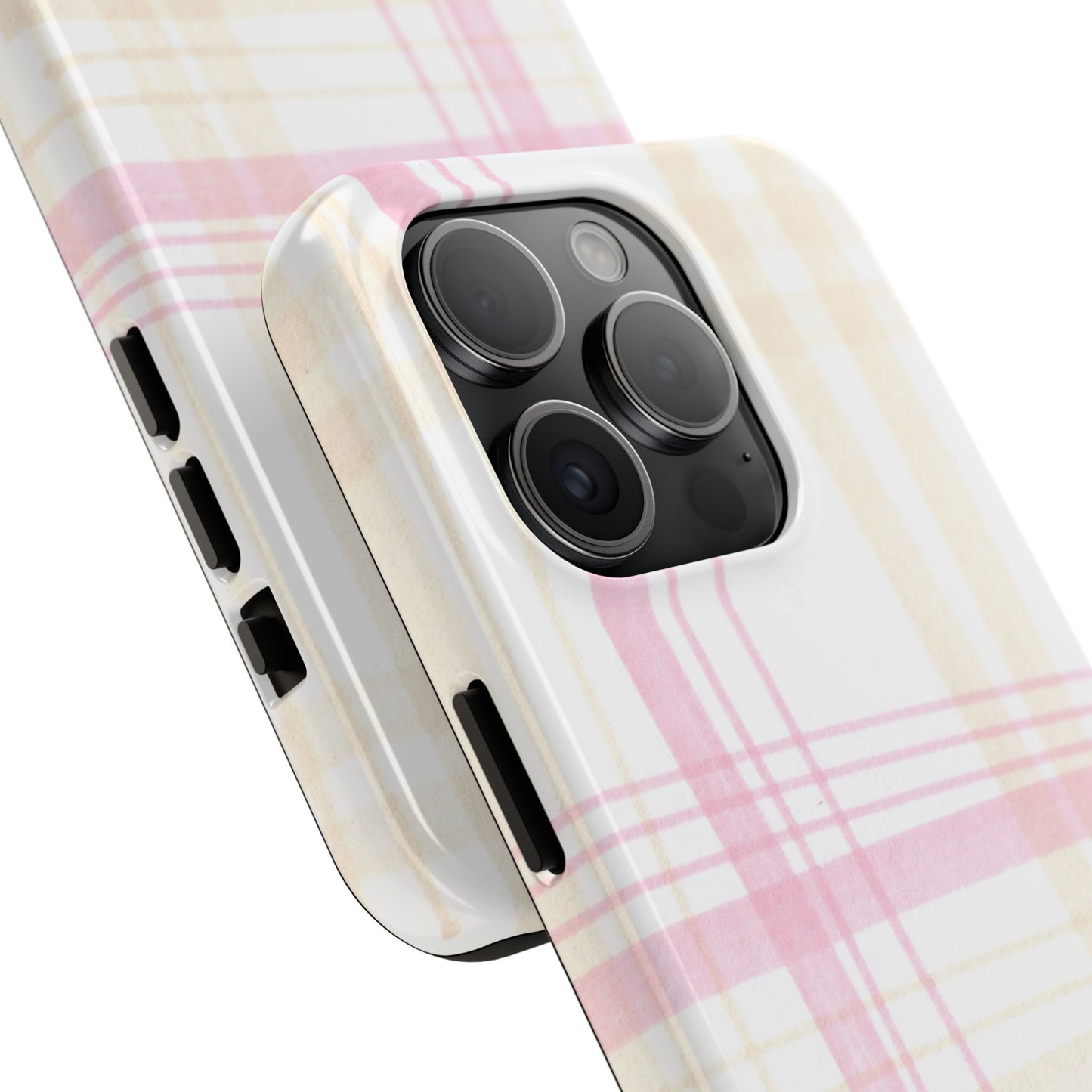 Flower Model Plaid Phone Case