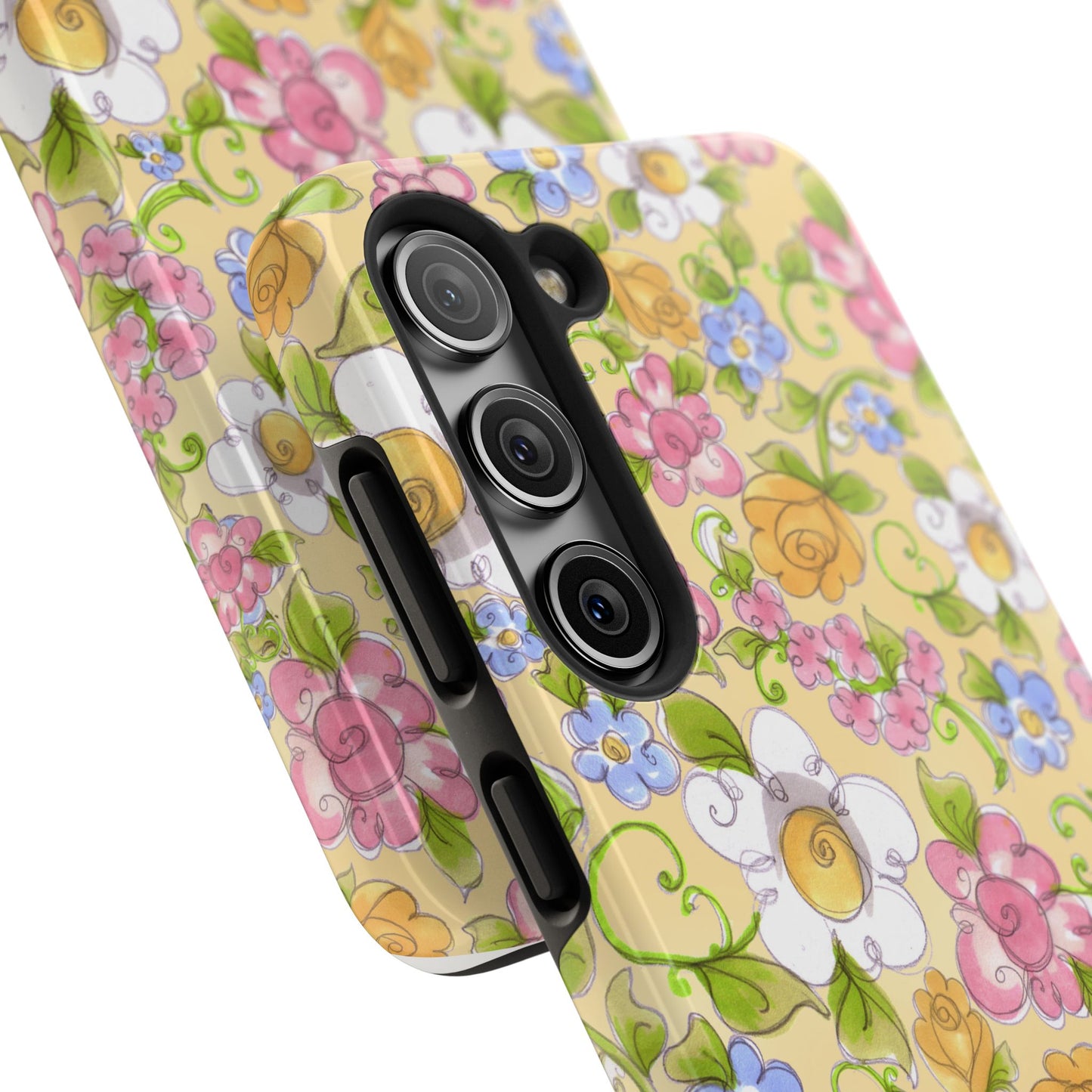 Flower Frolic Yellow Phone Case