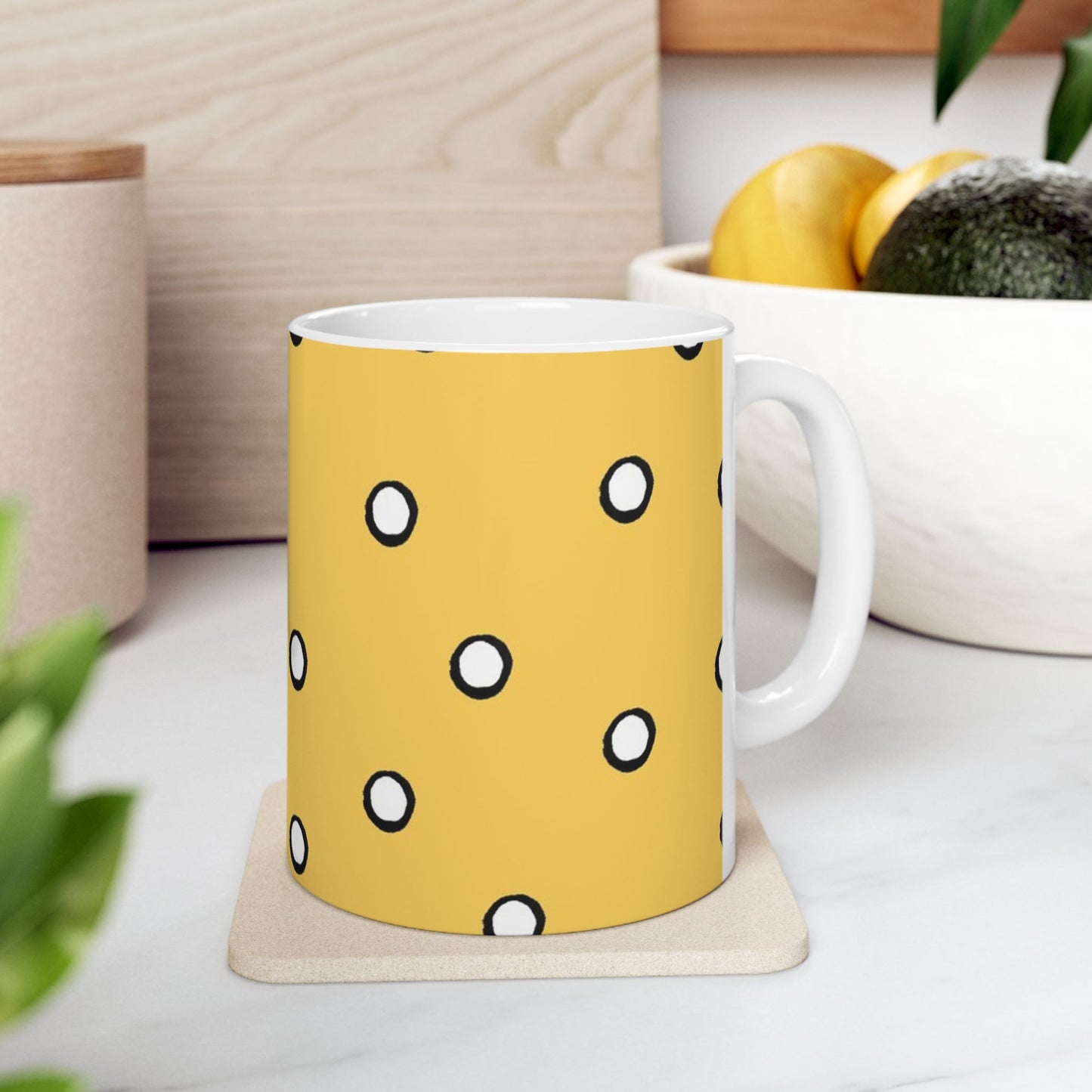 Dots Yellow / White / Black Cup