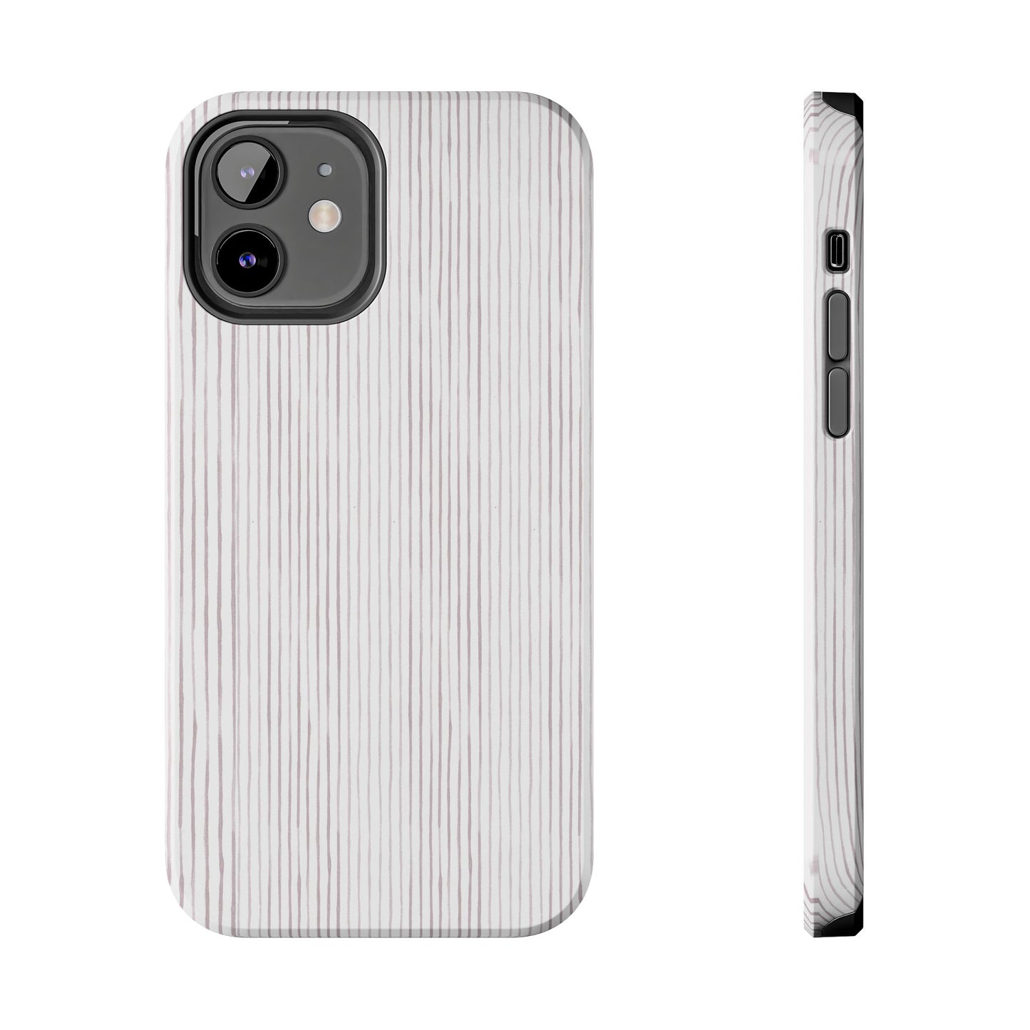 Happy Stripe White / Silver Phone Case