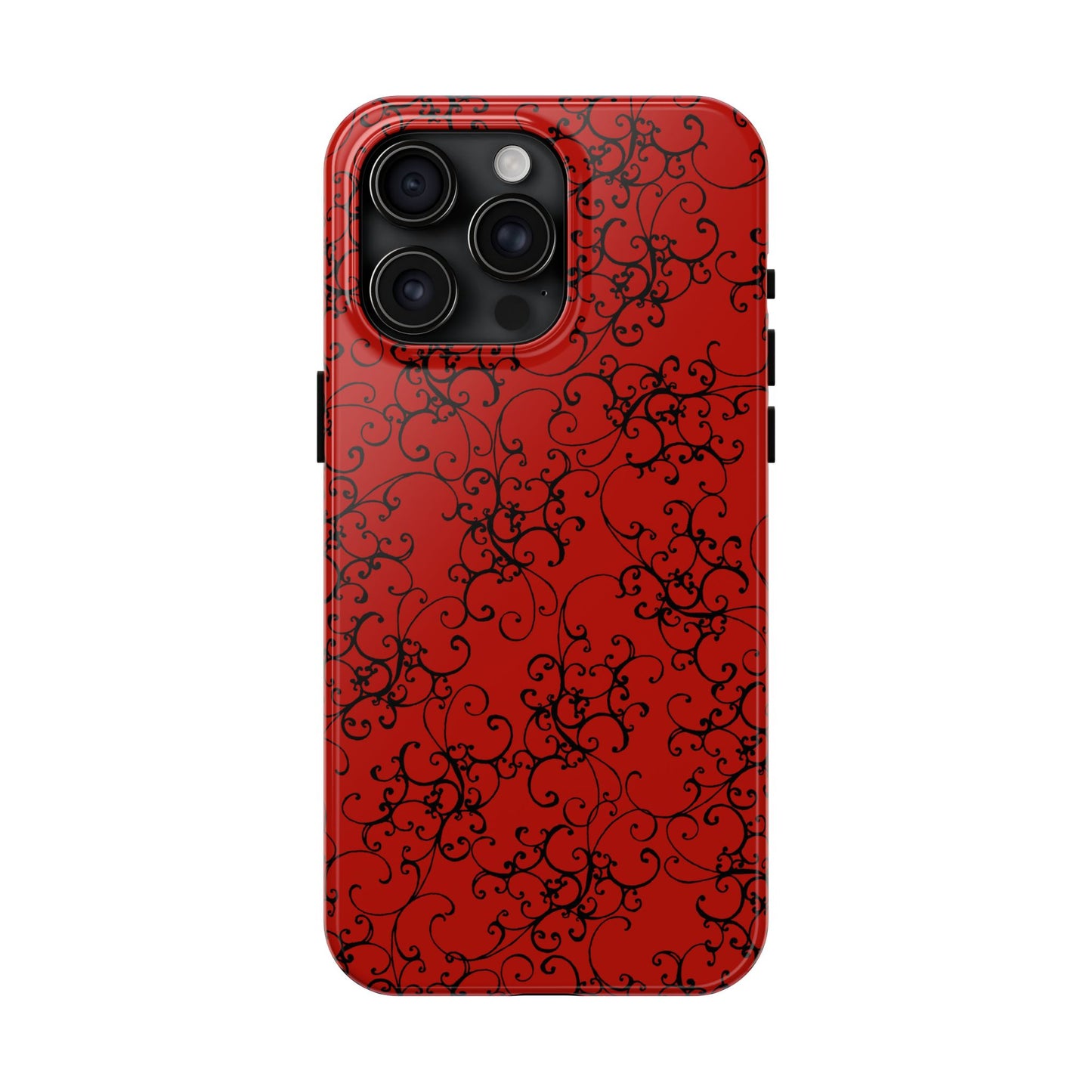 Elegant Scroll Red / Black Phone Case