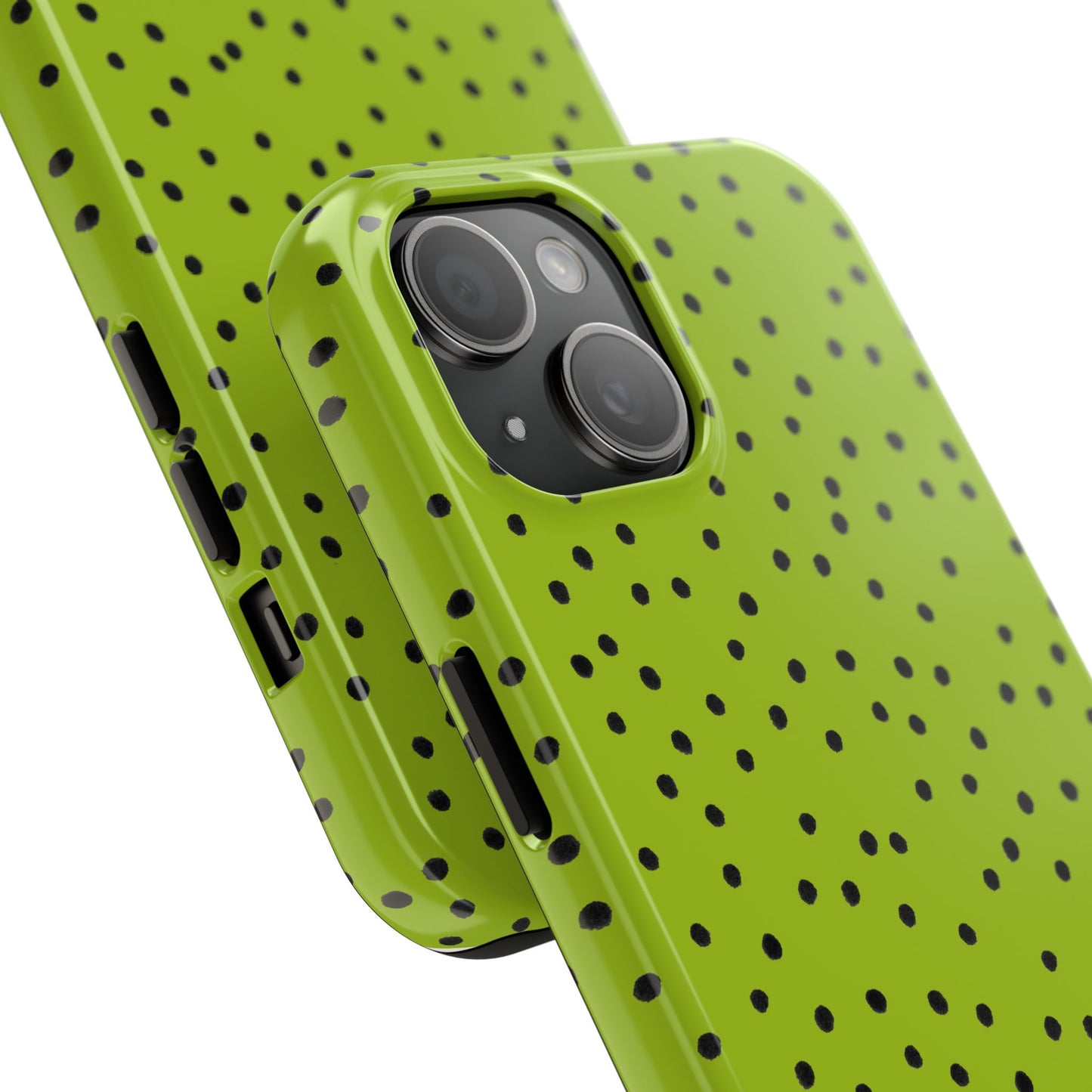Dinky Dots Chartreuse / Black Phone Case
