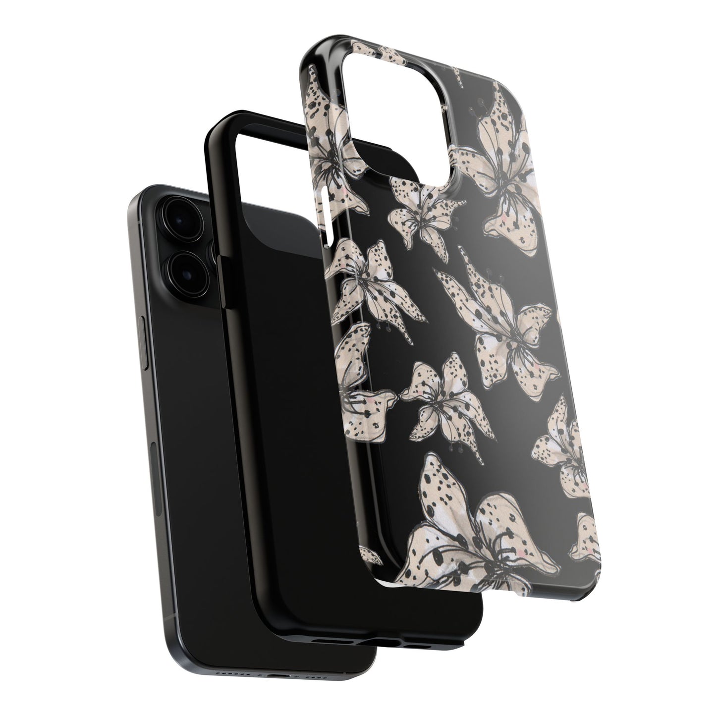 Spotted Lilies Black Phone Case