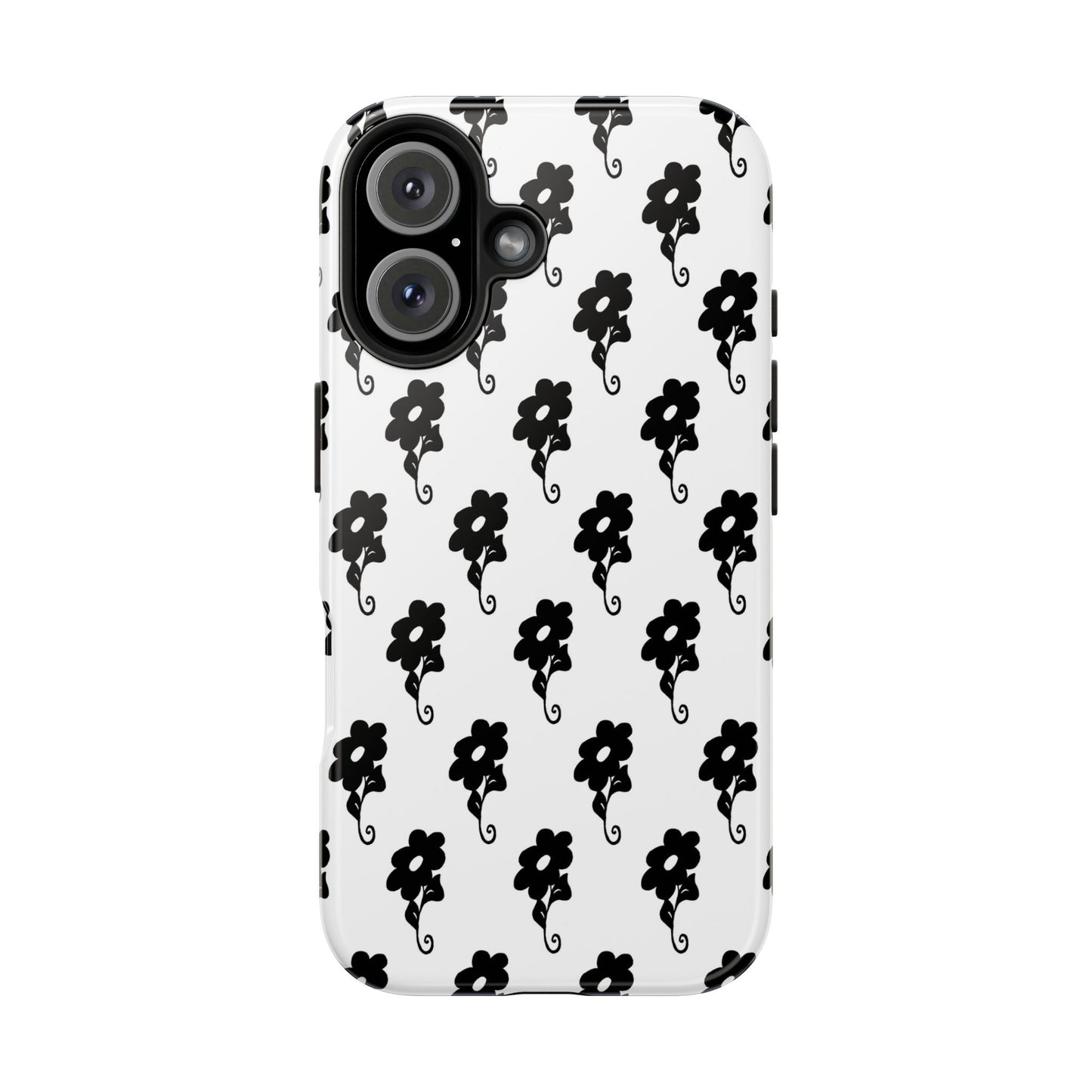 Flowers White / Black Phone Case