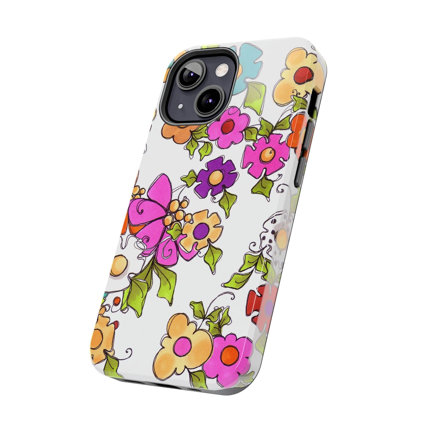 Happy Blooms White Phone Case