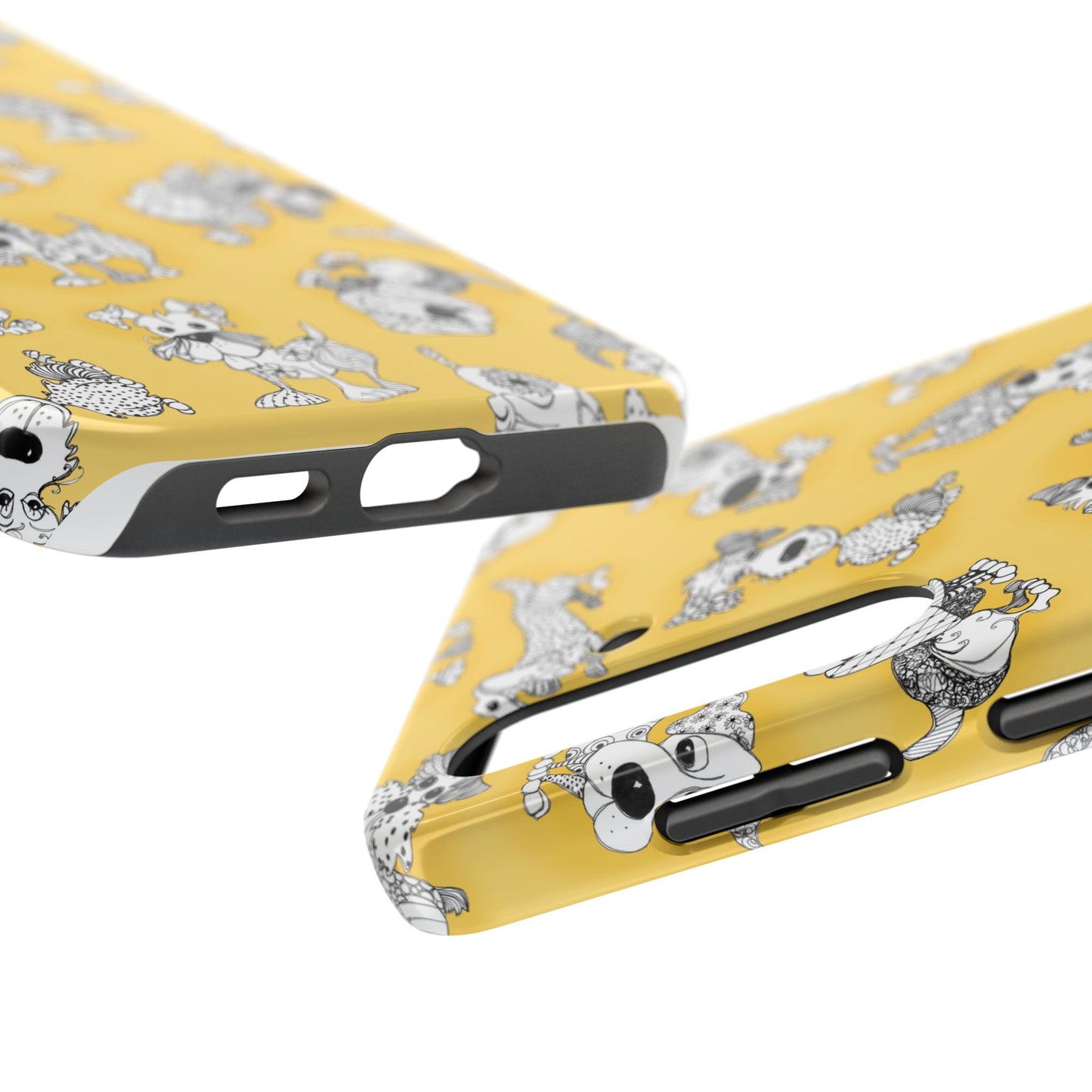 Doodle Dogs Yellow Phone Case