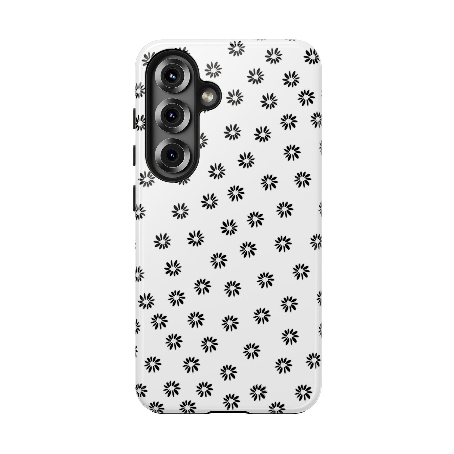 Daisy Dot White / Black Phone Case