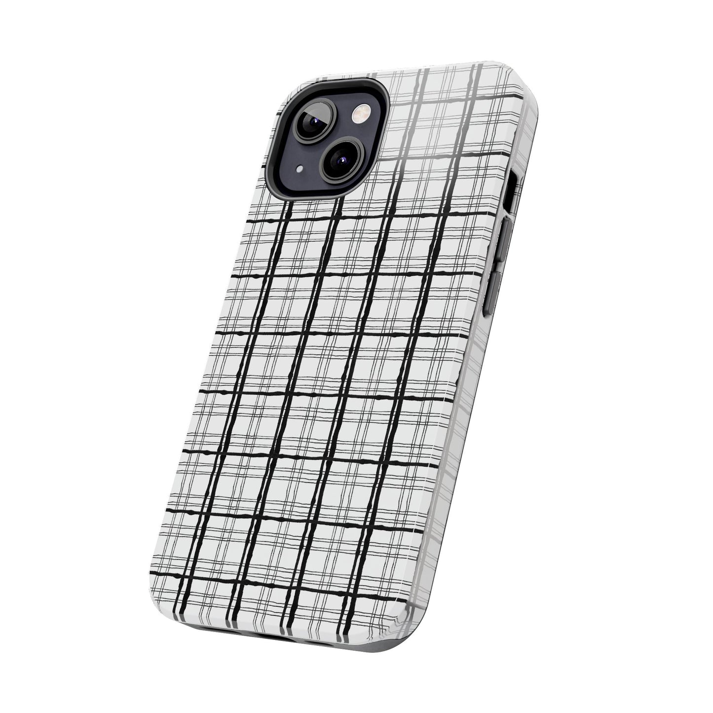 Sophistiplaid White / Black Phone Case