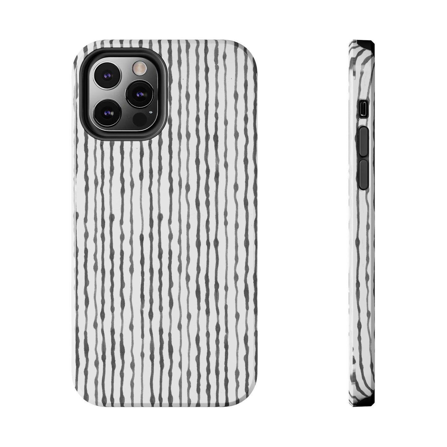 Faux Seersucker White / Charcoal Phone Case