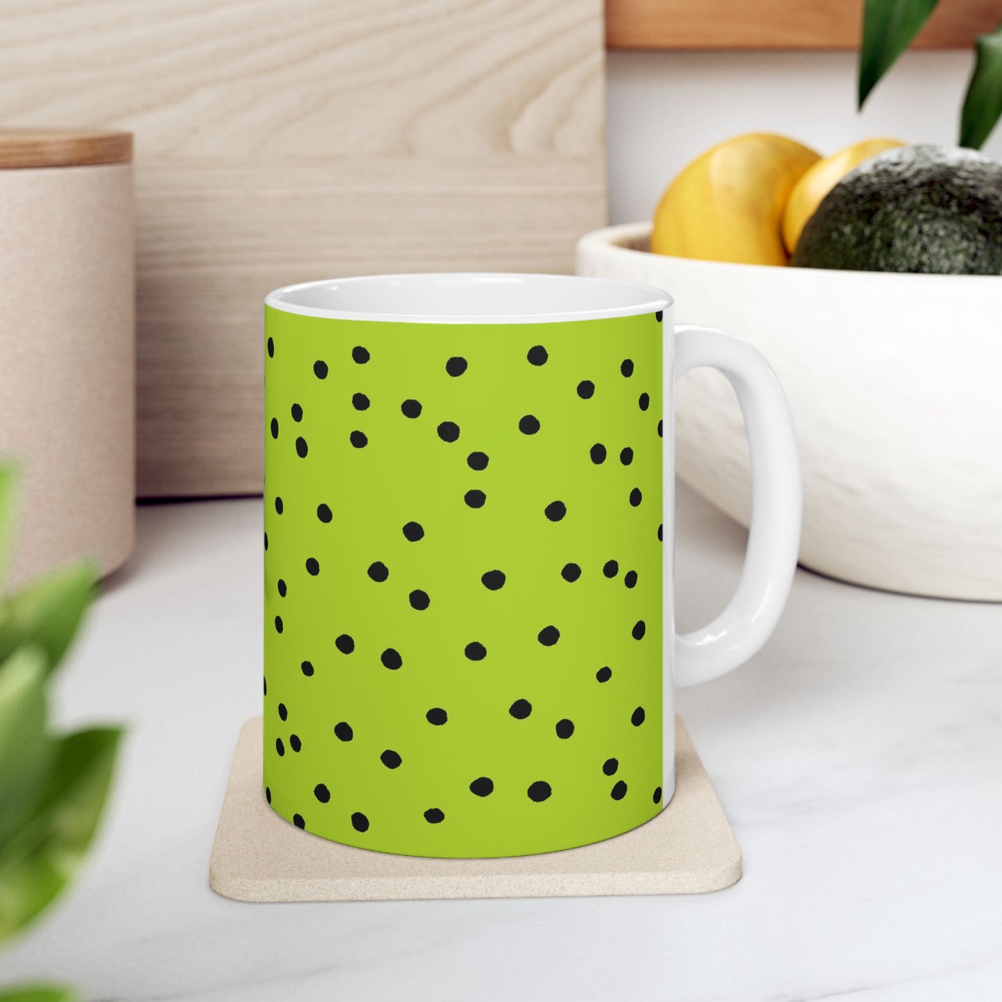 Dinky Dots Lime / Black Cup
