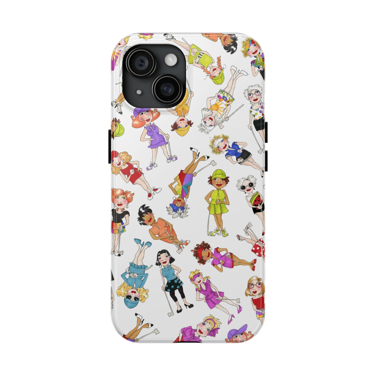 Tossed Golfer Girls White Phone Case