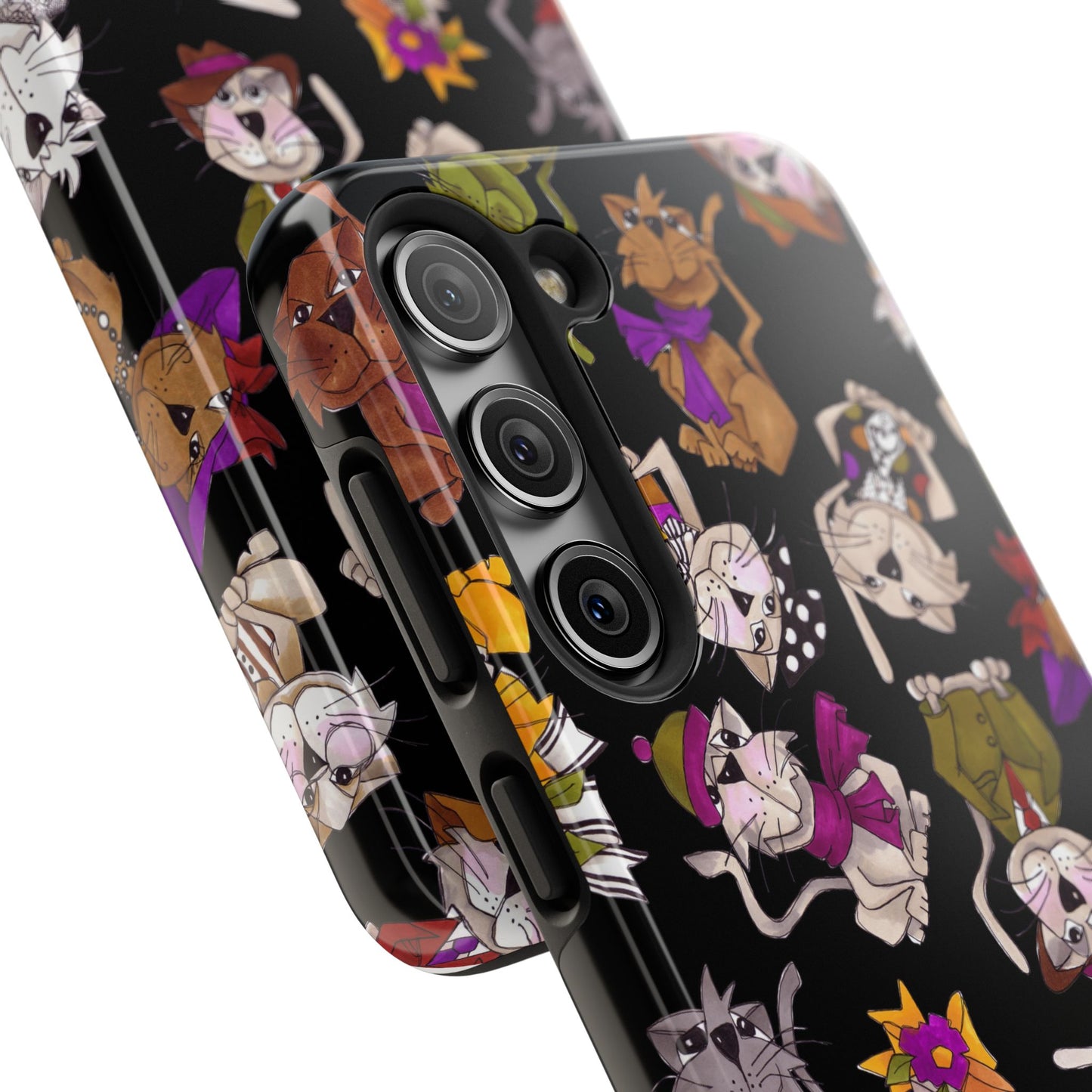 Spice Cats Tossed Black Phone Case