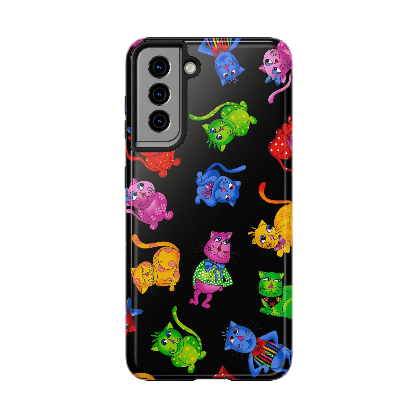 Tossed Cool Cats Black Phone Case