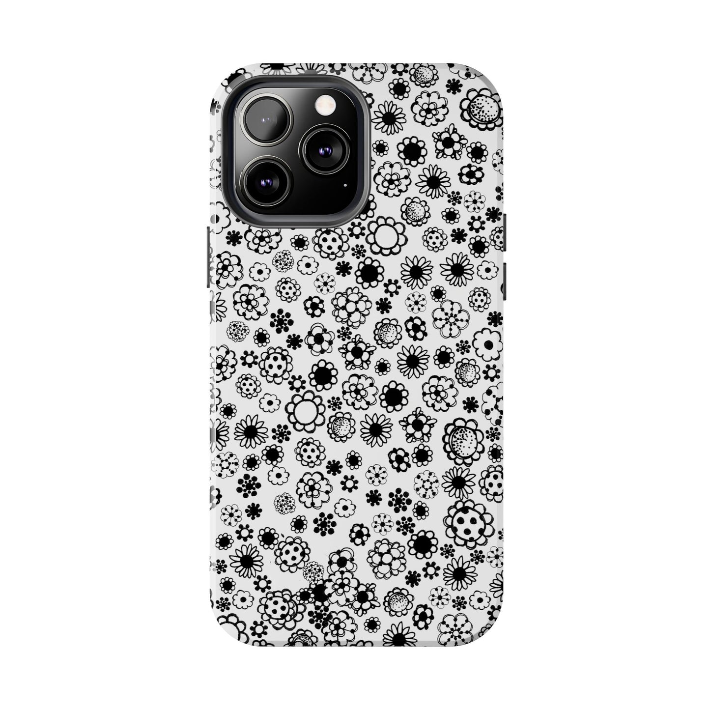 Posie Dots White / Black Phone Case