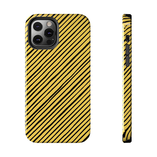 Quirky Bias Stripe Yellow / Black Phone Case