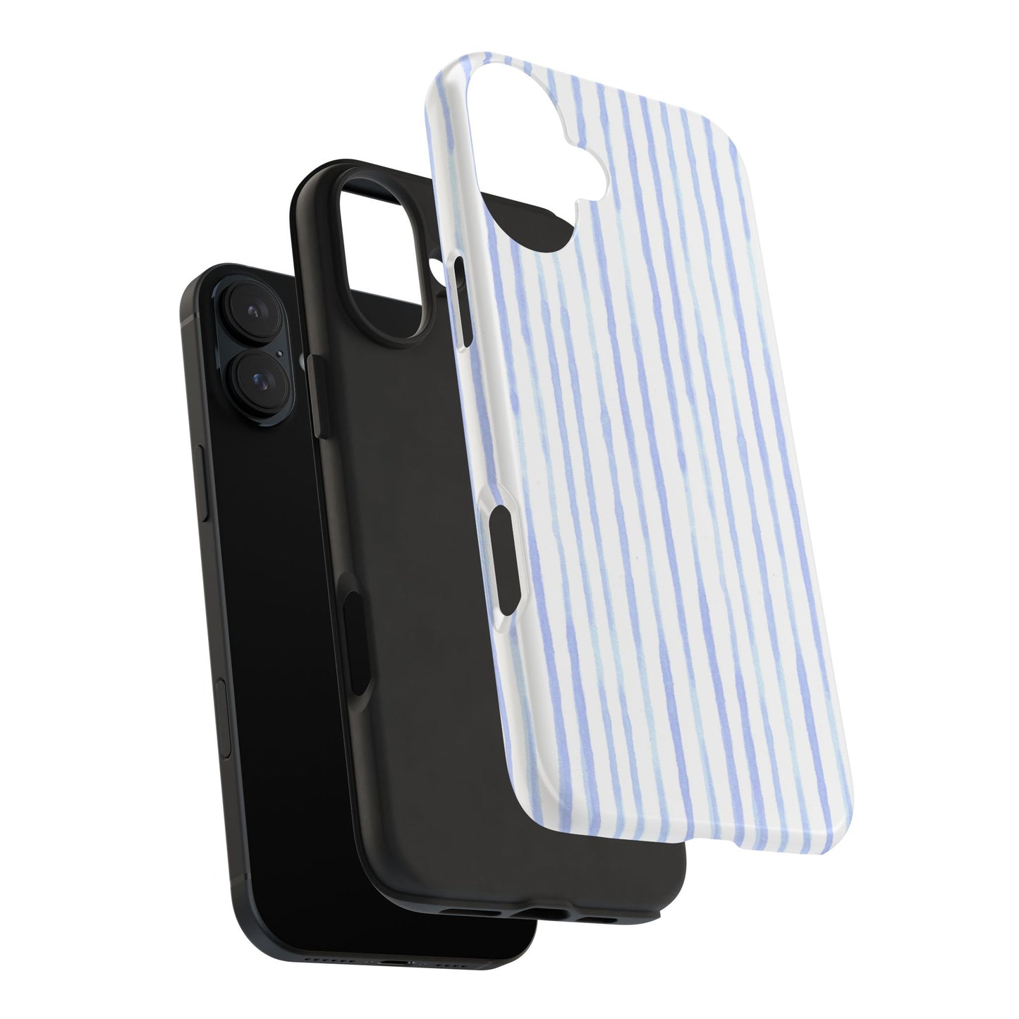 Happy Stripe White / Blue Phone Case