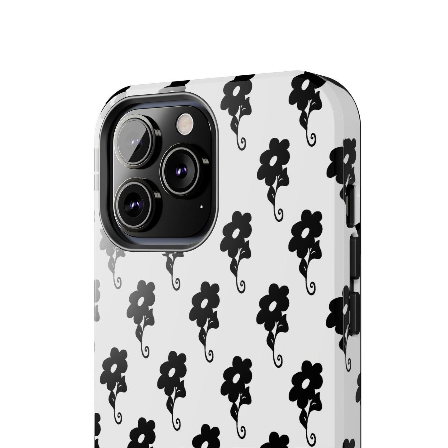 Flowers White / Black Phone Case