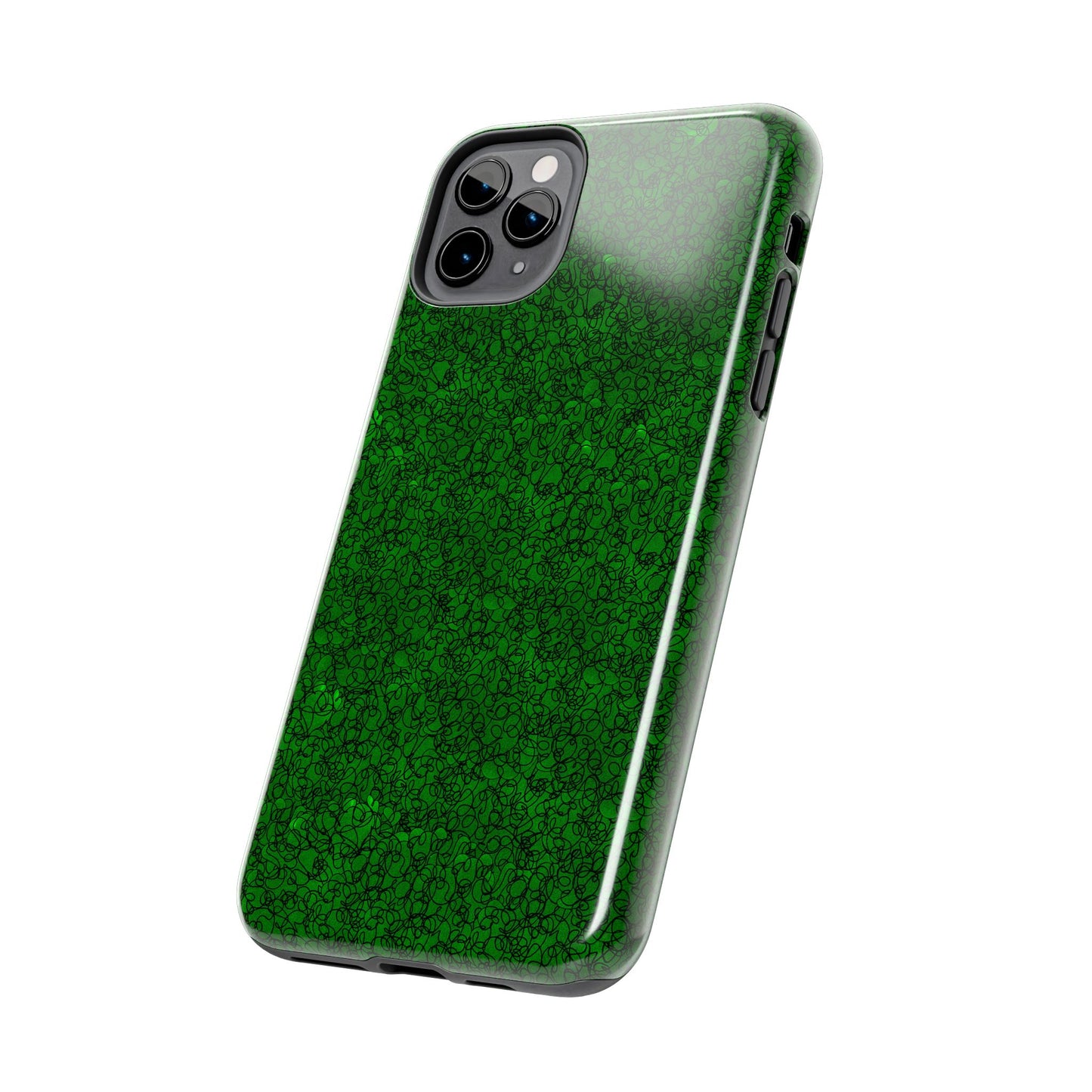 Scribble Green / Black Phone Case