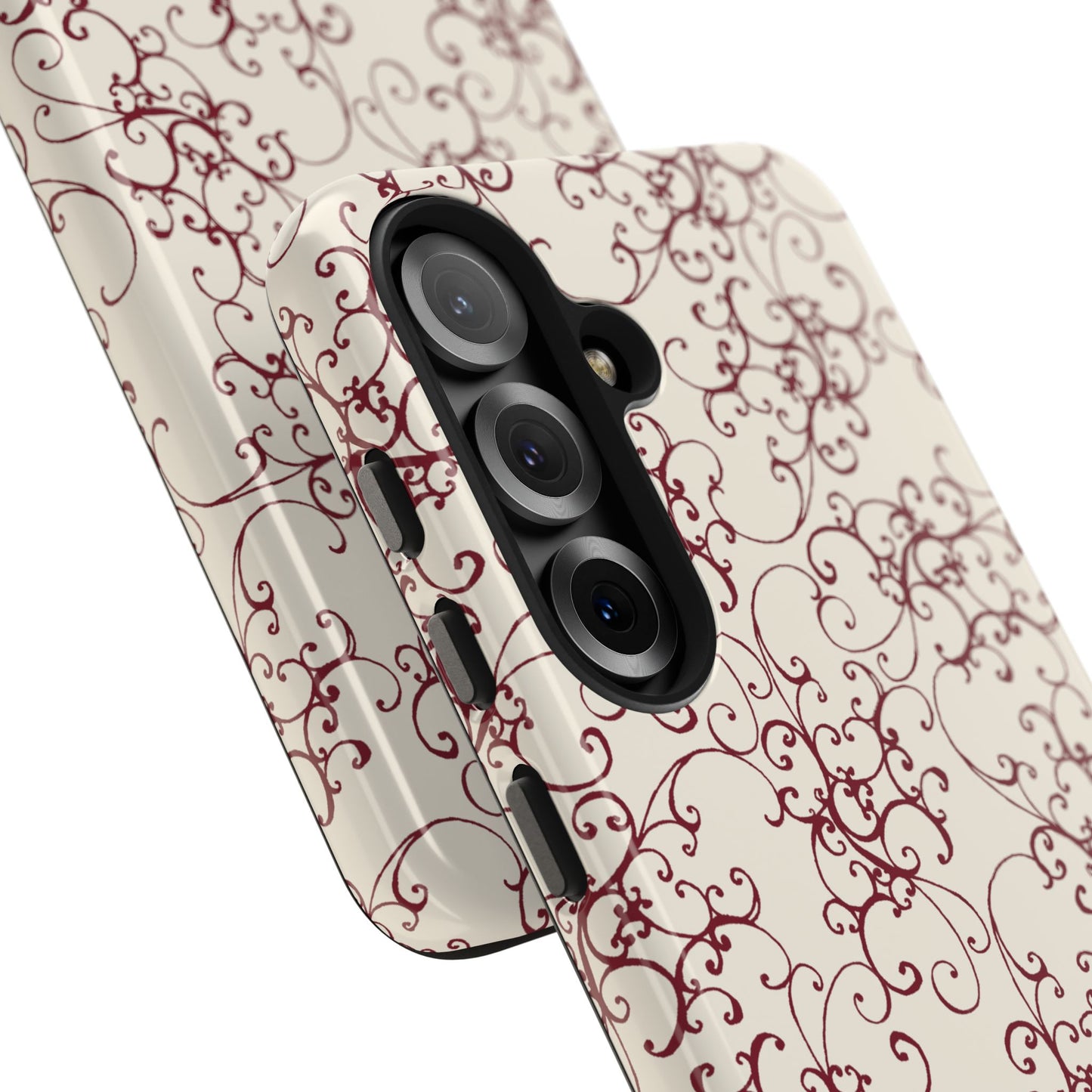 Elegant Scroll Ivory / Red Phone Case