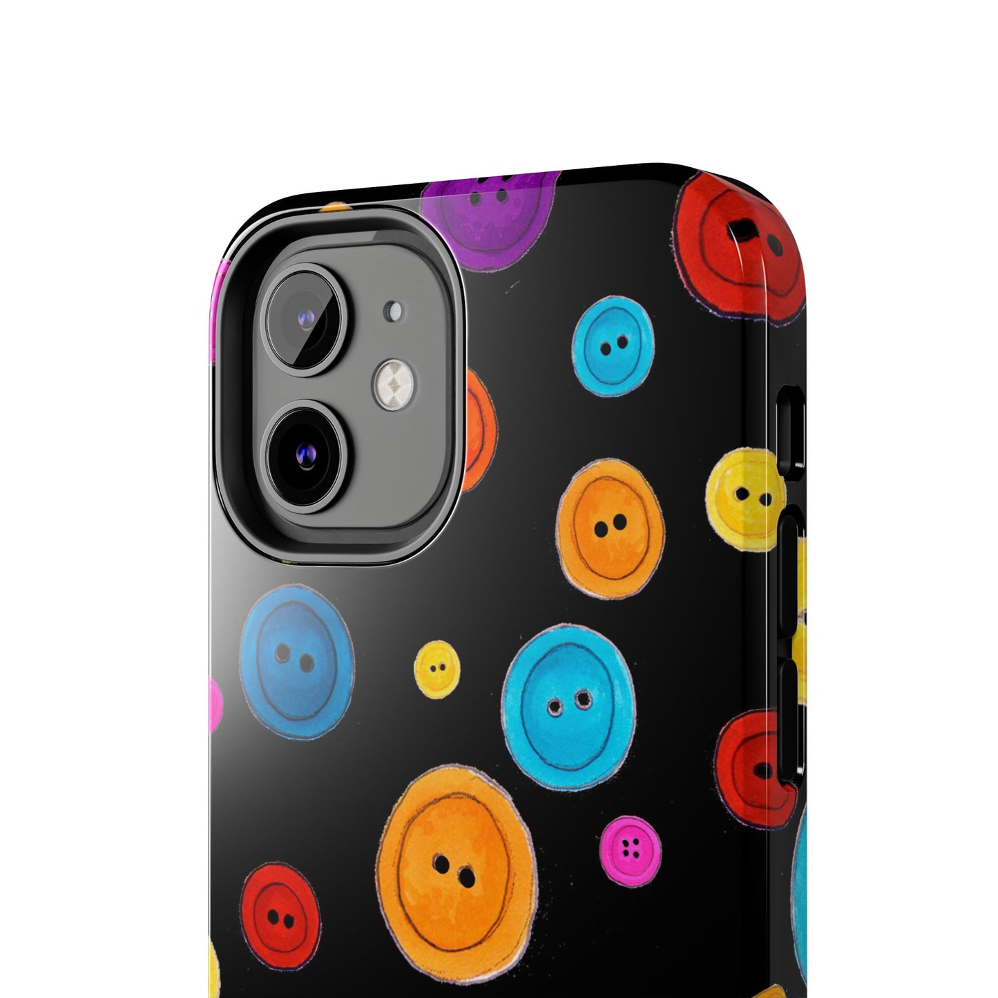 Button Dots Black Phone Case