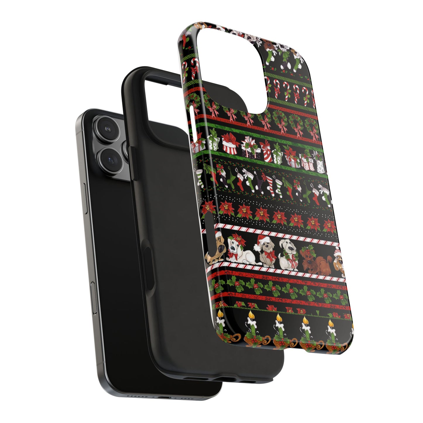 Holiday Borders Black Phone Case