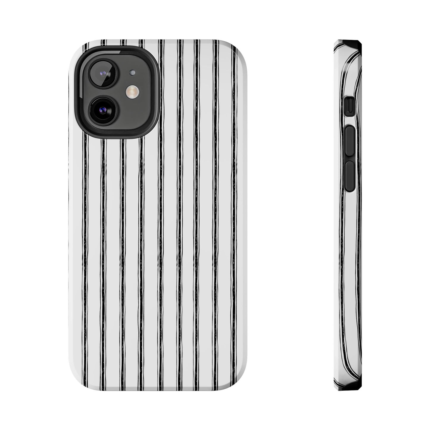 Napkin Stripe White / Black Phone Case
