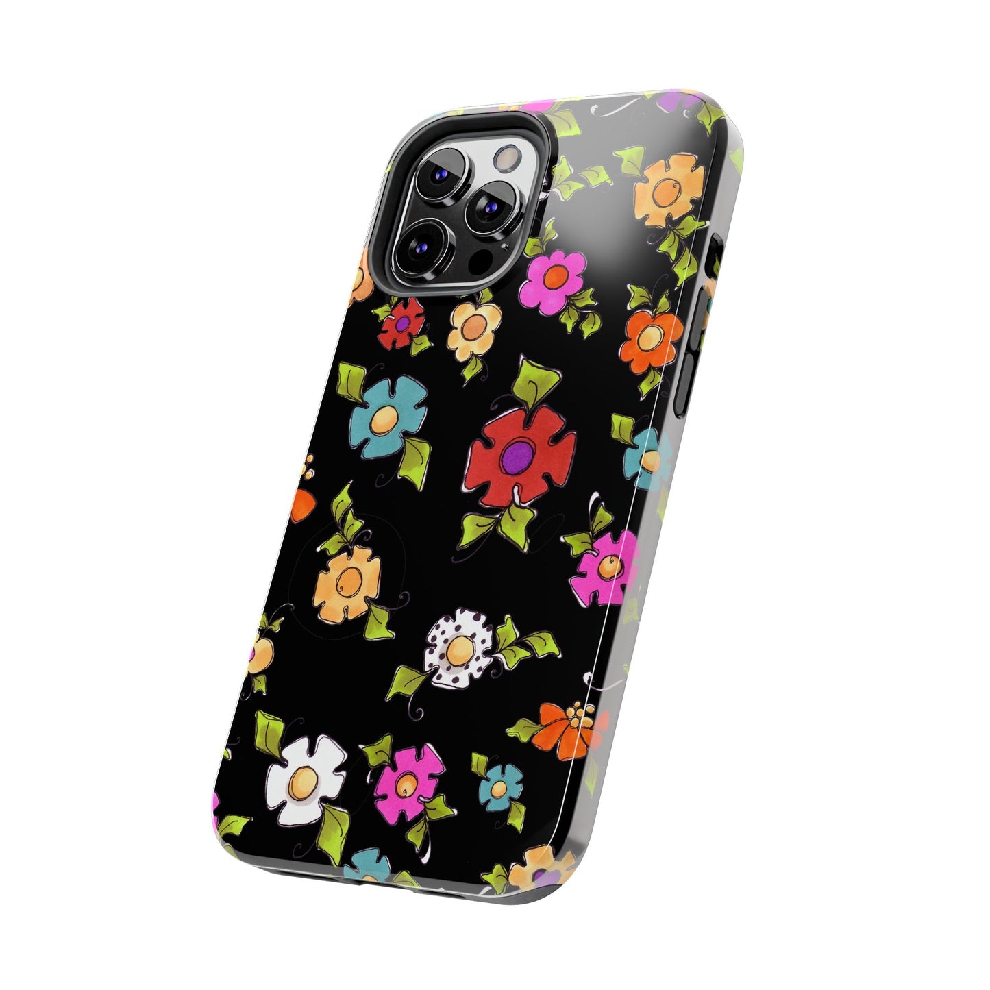 Dog Blooms Black Phone Case