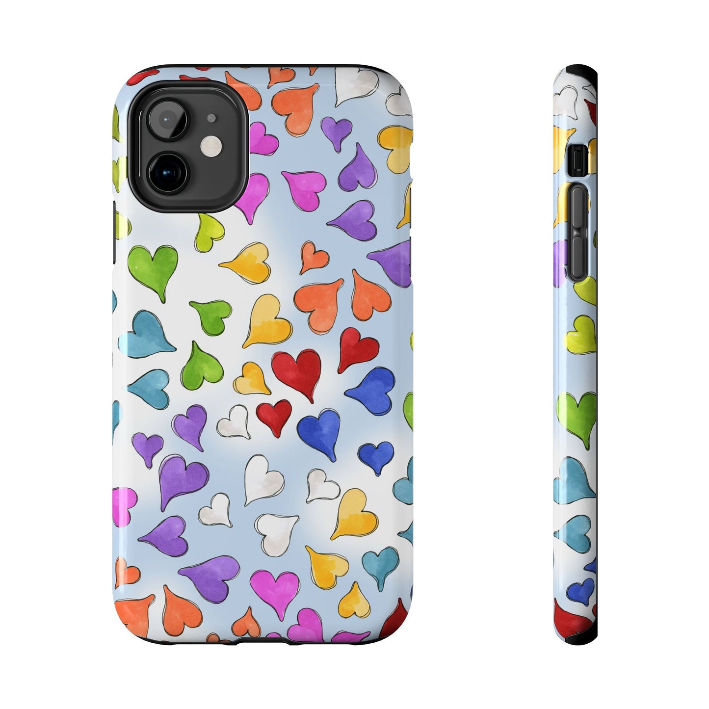 Happy Hearts Blue Sky Phone Case