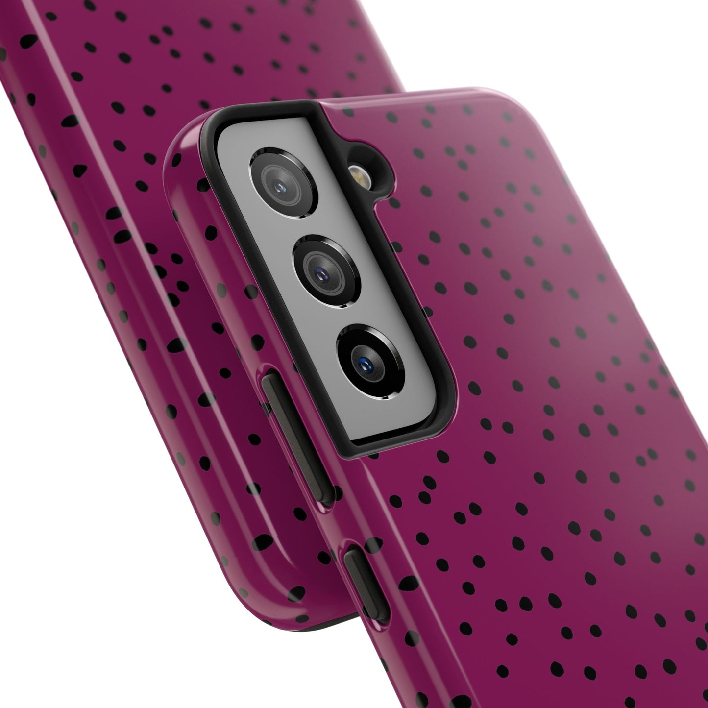 Dinky Dots Burgundy / Black Phone Case