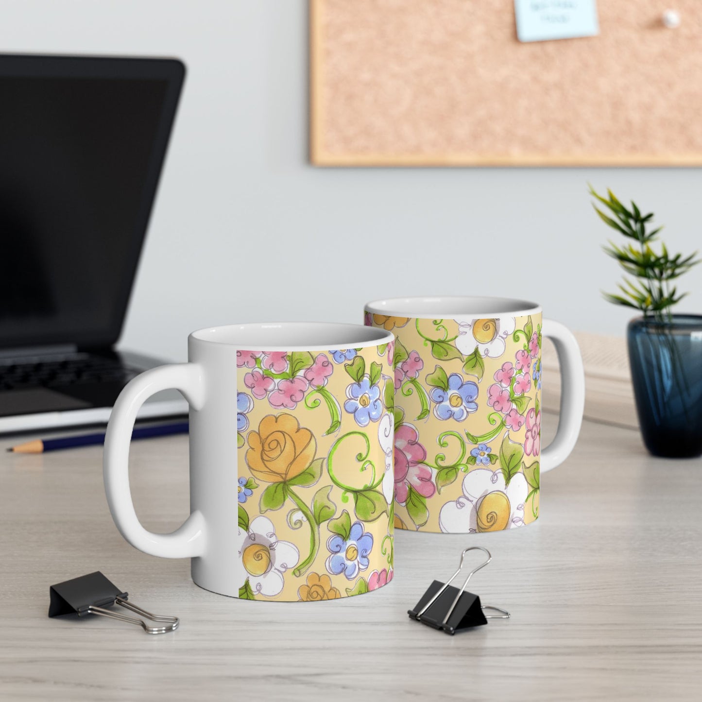 Flower Frolic Yellow Cup